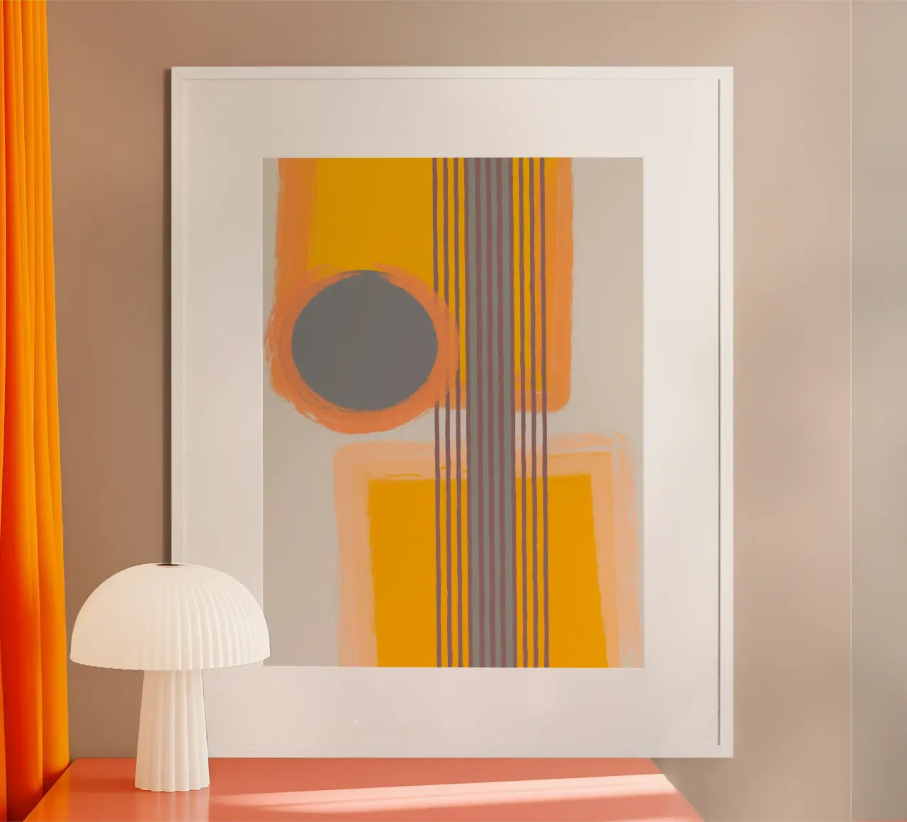 Abstract composition in yellow and gray Hahnemühle von MirimoART