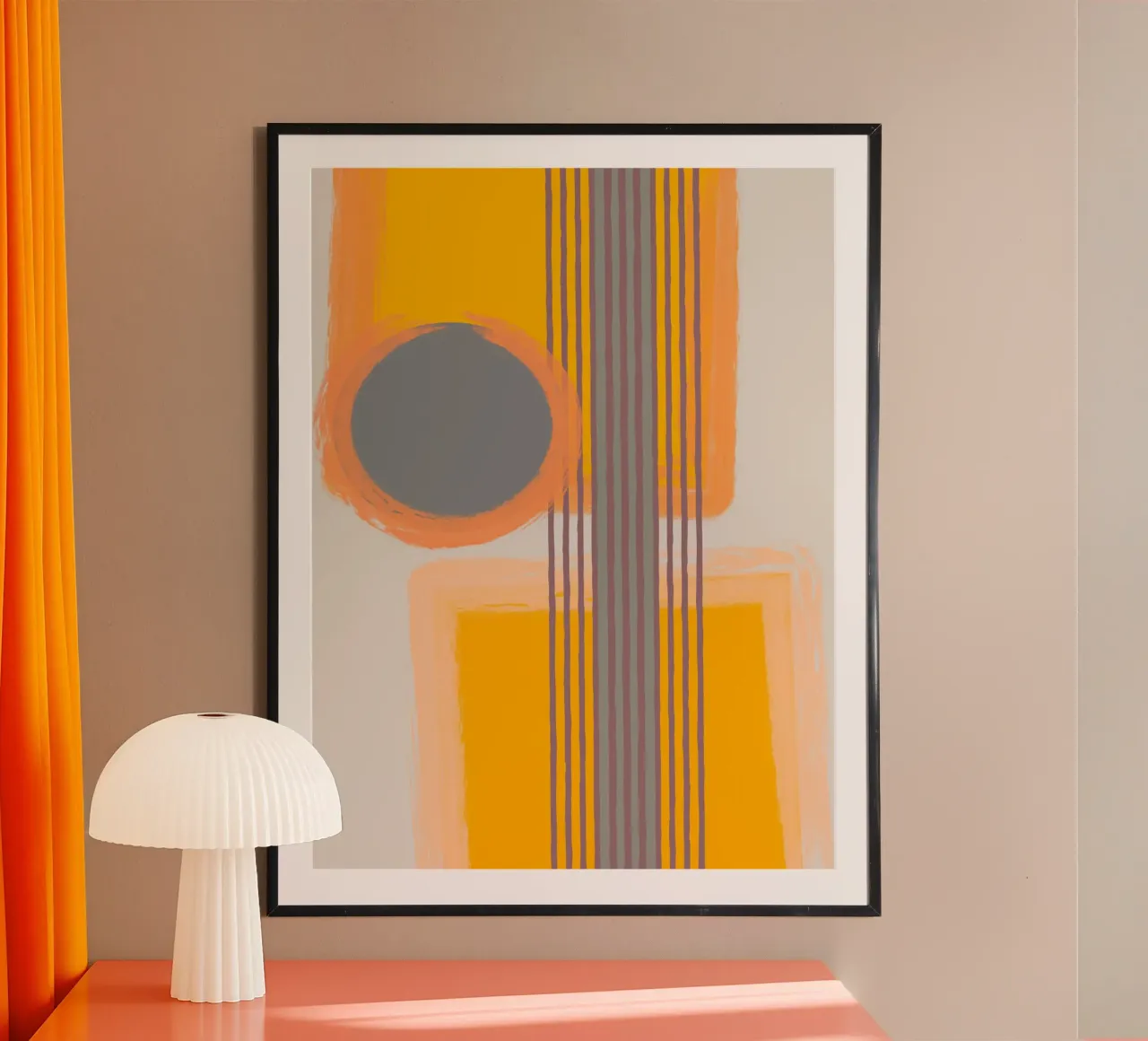 Abstract composition in yellow and gray Hahnemühle von MirimoART