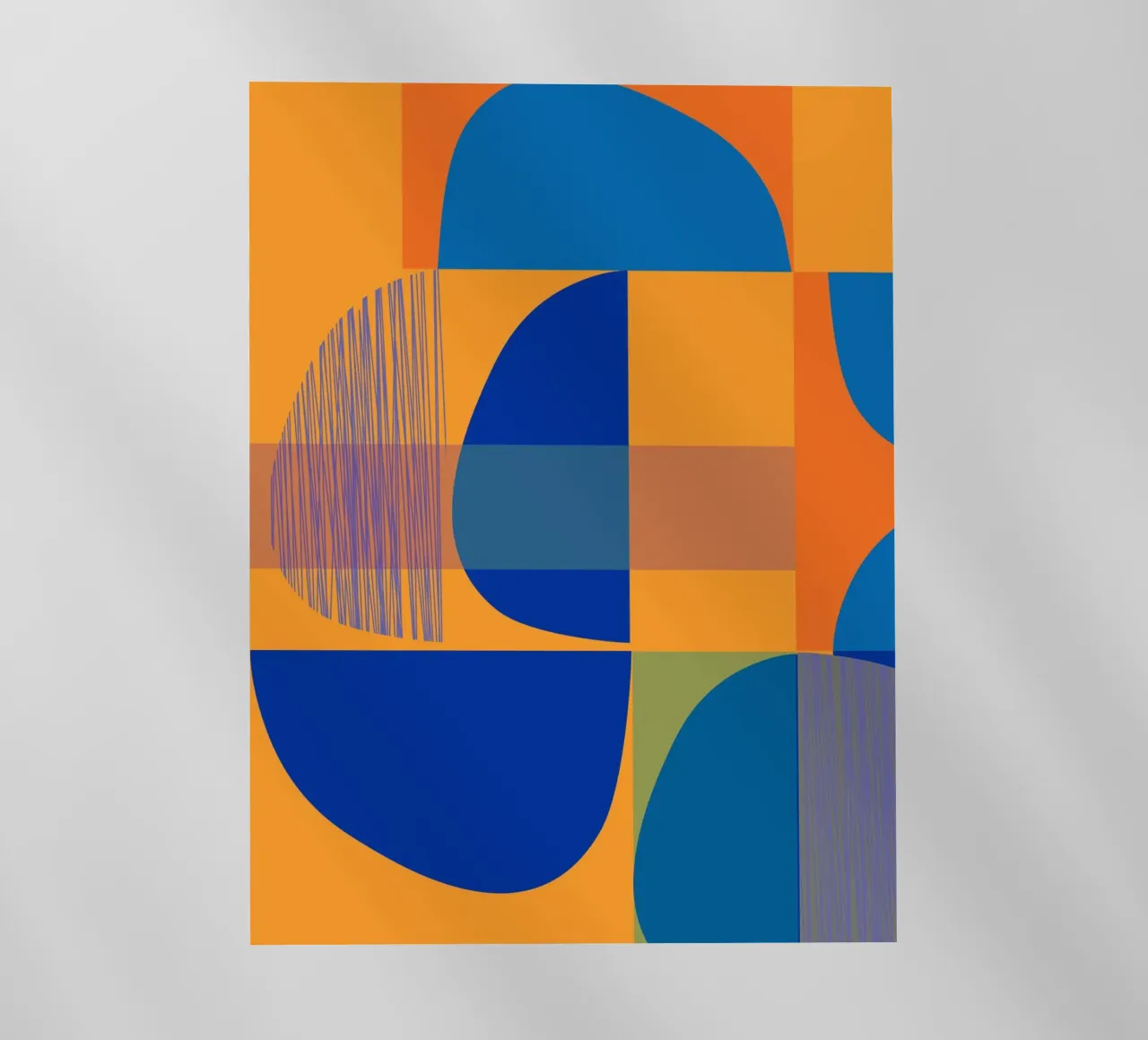 Abstract composition in yellow and indigo pellicola backlit da MirimoART
