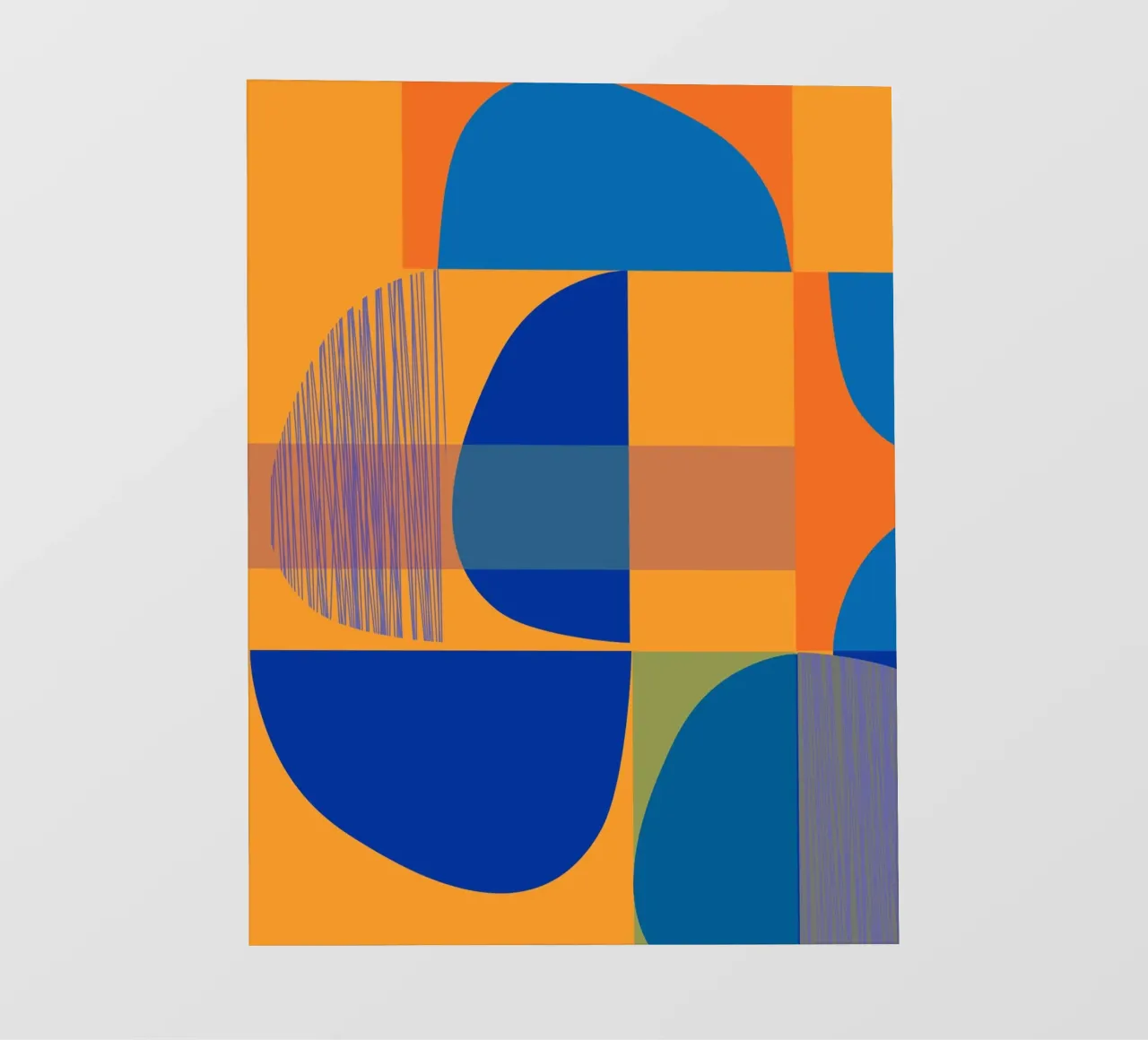 Abstract composition in yellow and indigo pellicola backlit da MirimoART