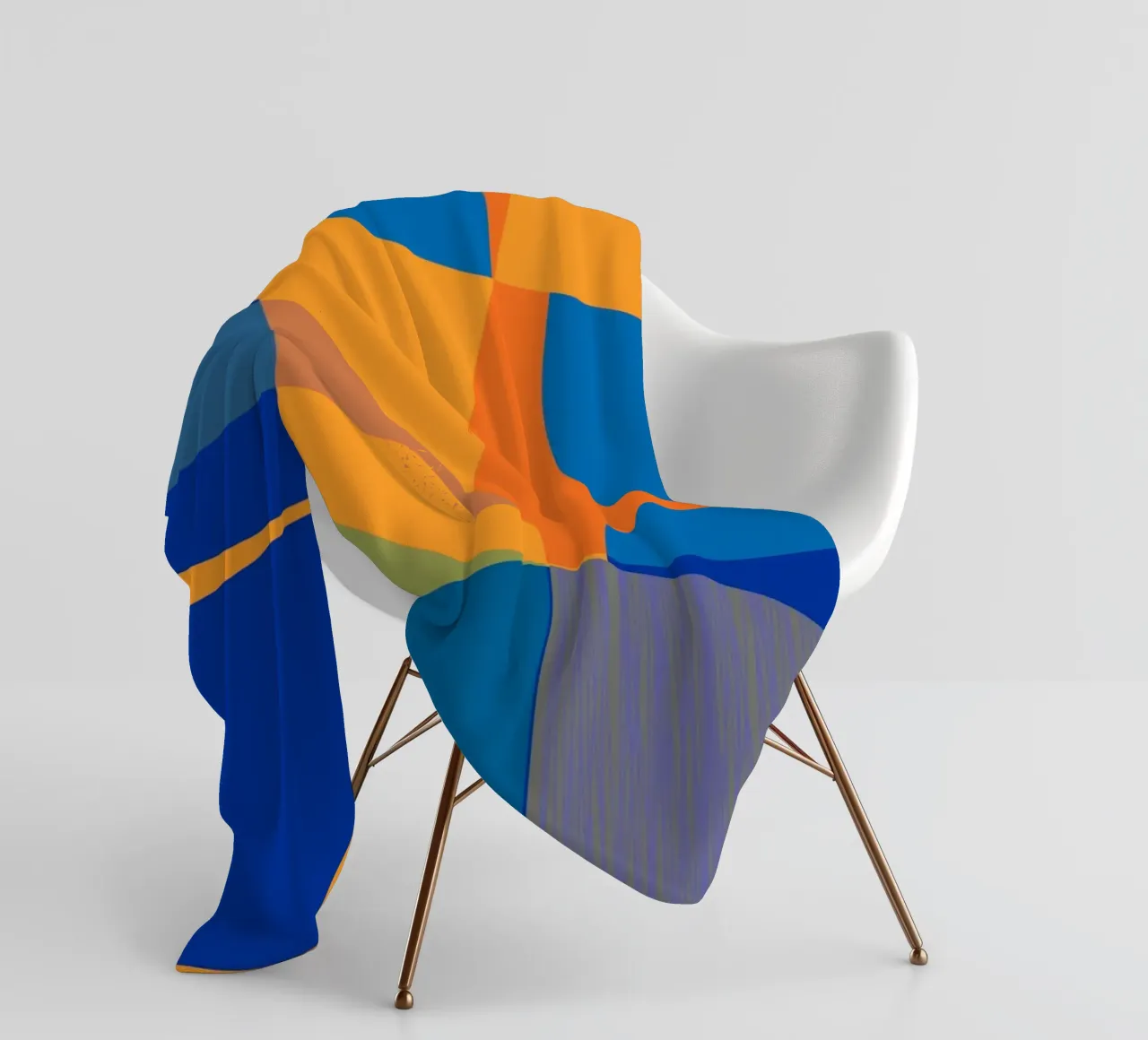 Abstract composition in yellow and indigo Fleecedecke von MirimoART