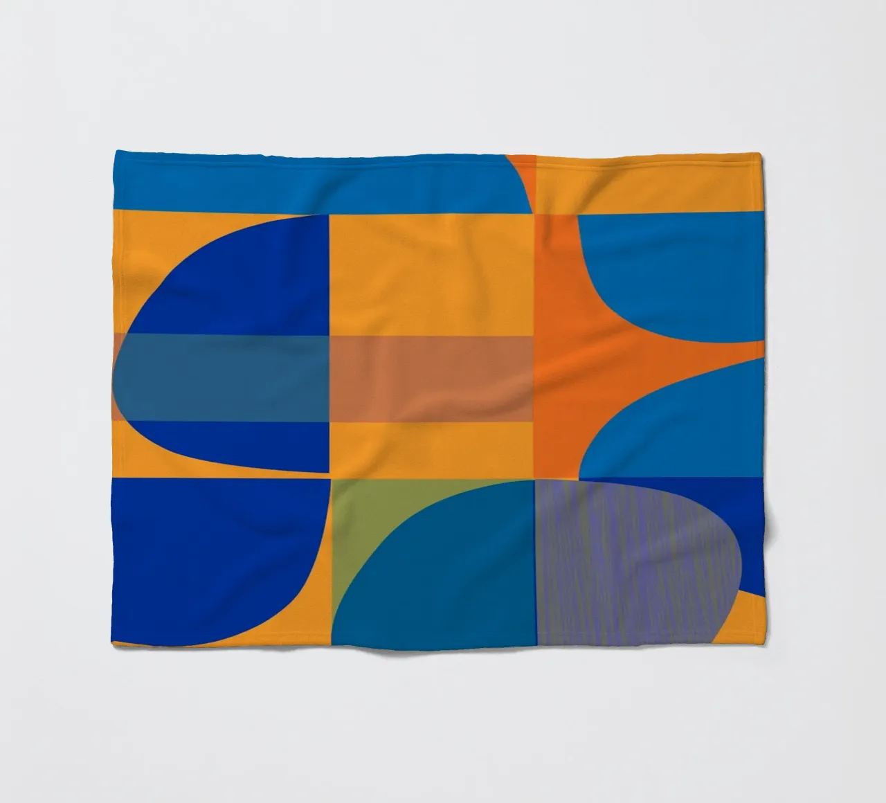 Abstract composition in yellow and indigo Fleecedecke von MirimoART