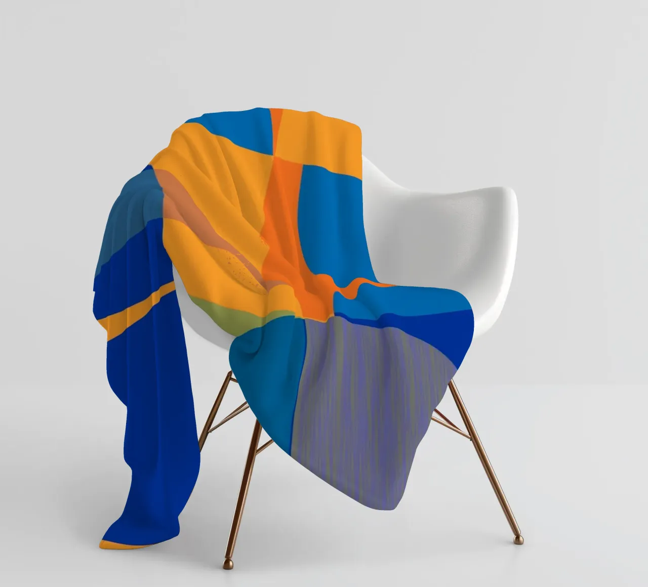 Abstract composition in yellow and indigo Fleecedecke von MirimoART