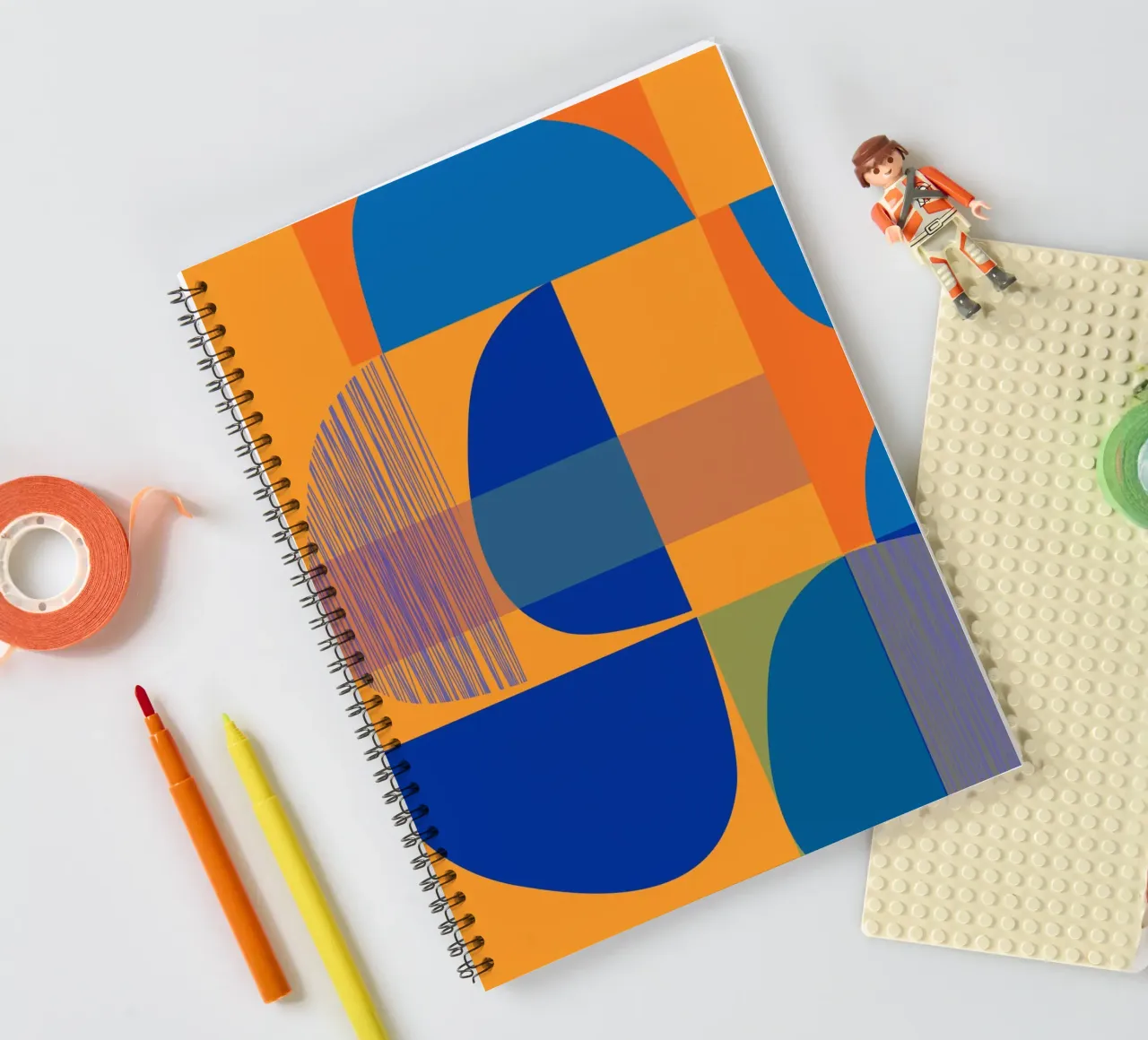 Abstract composition in yellow and indigo diario ad anelli da MirimoART