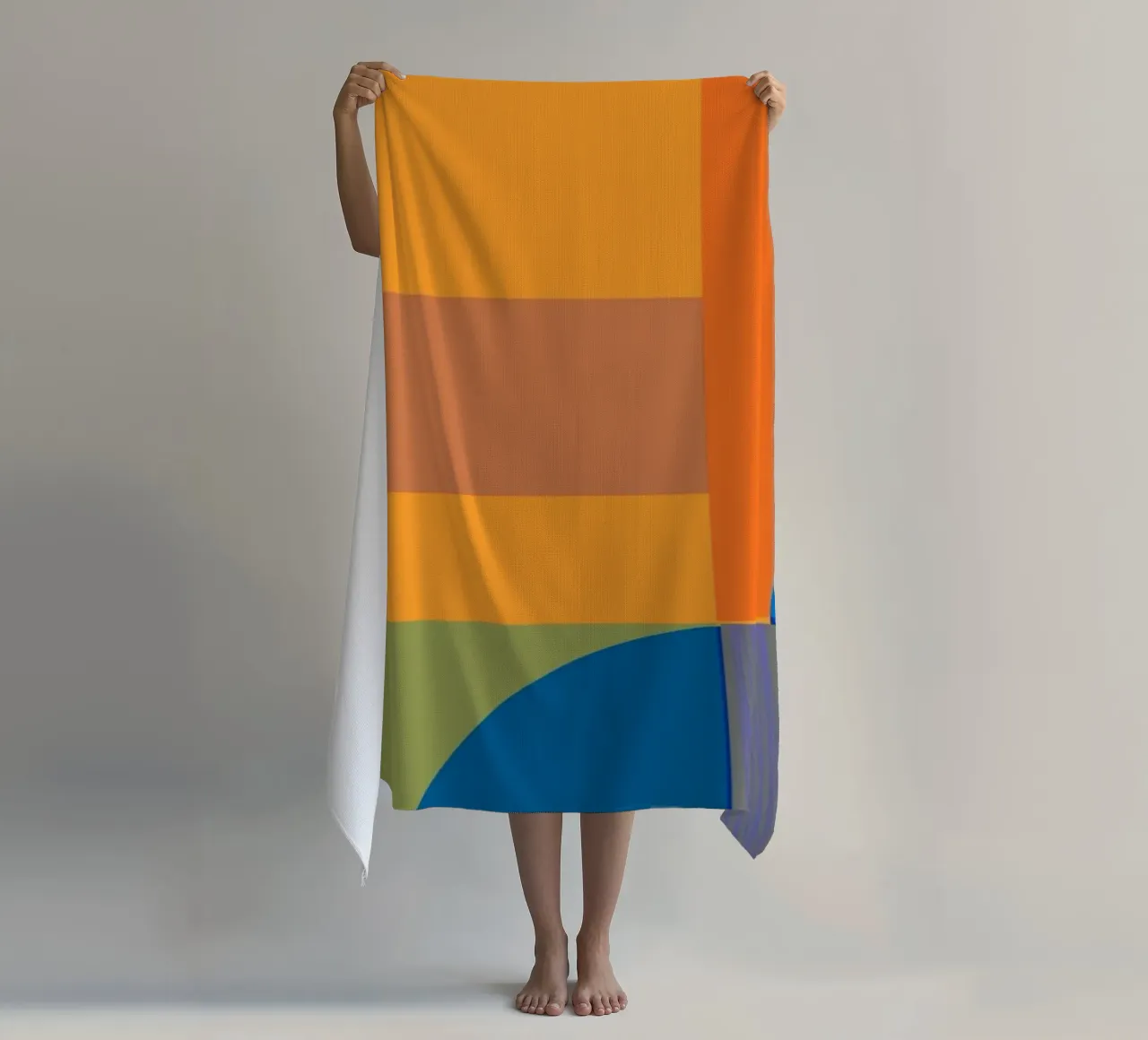 Abstract composition in yellow and indigo telo mare da MirimoART