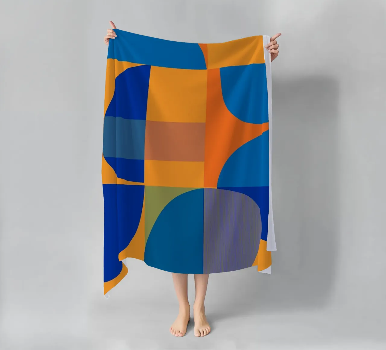 Abstract composition in yellow and indigo telo mare da MirimoART