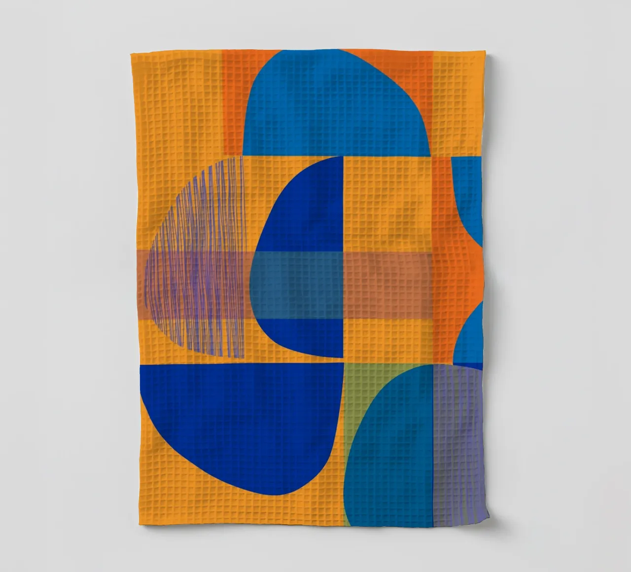 Abstract composition in yellow and indigo Geschirrtuch von MirimoART