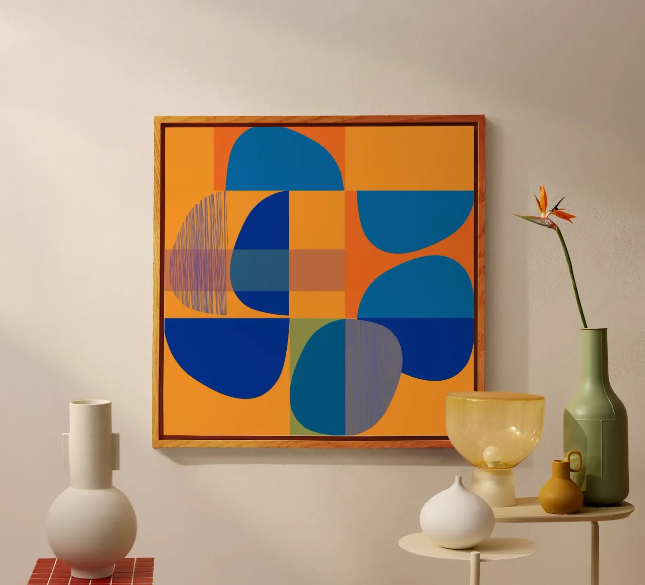 Abstract composition in yellow and indigo plexiglass da MirimoART