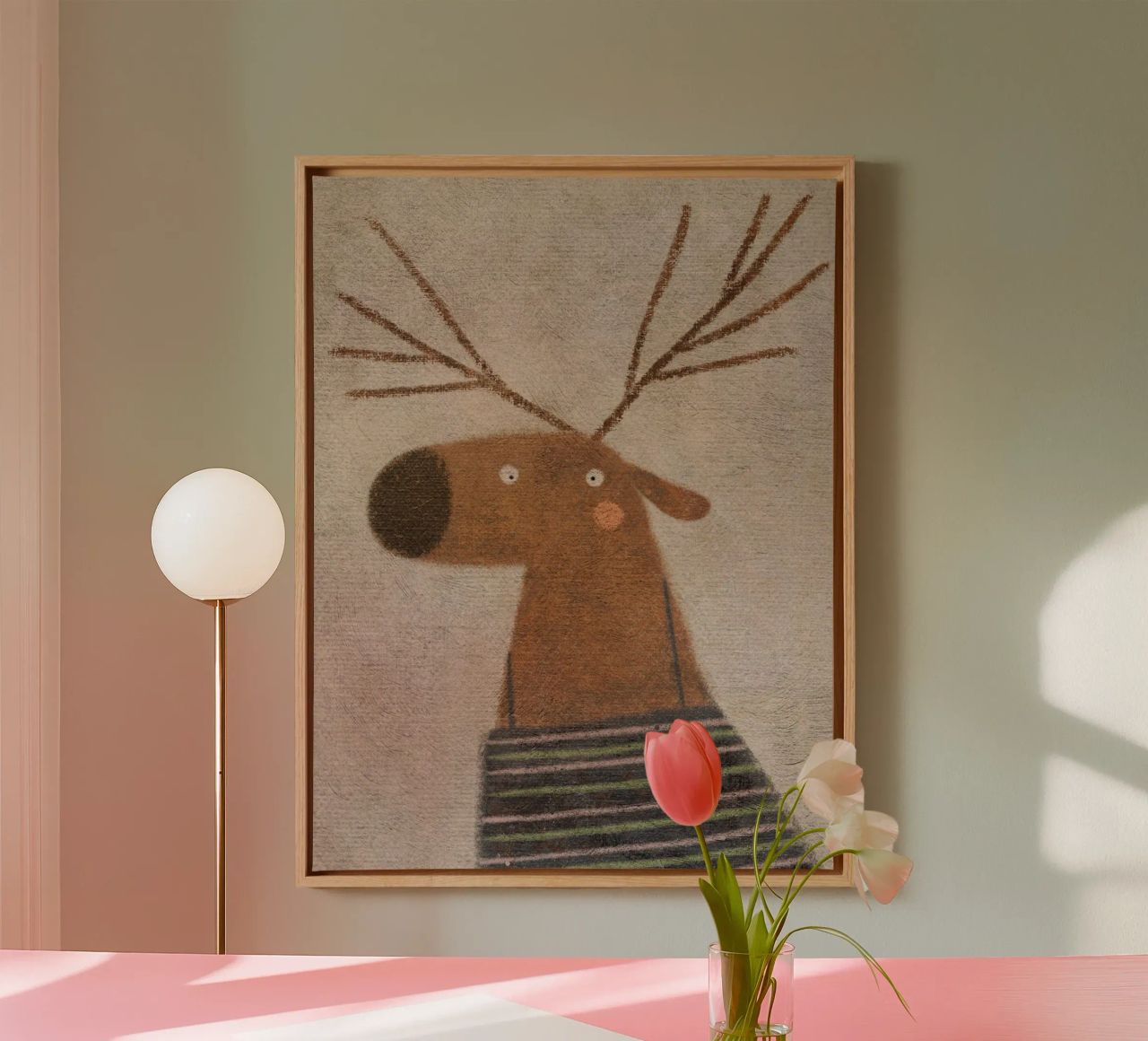 Nelli Suneli - Aufgeschreckte Hirsche Leinwand von The Artcircle