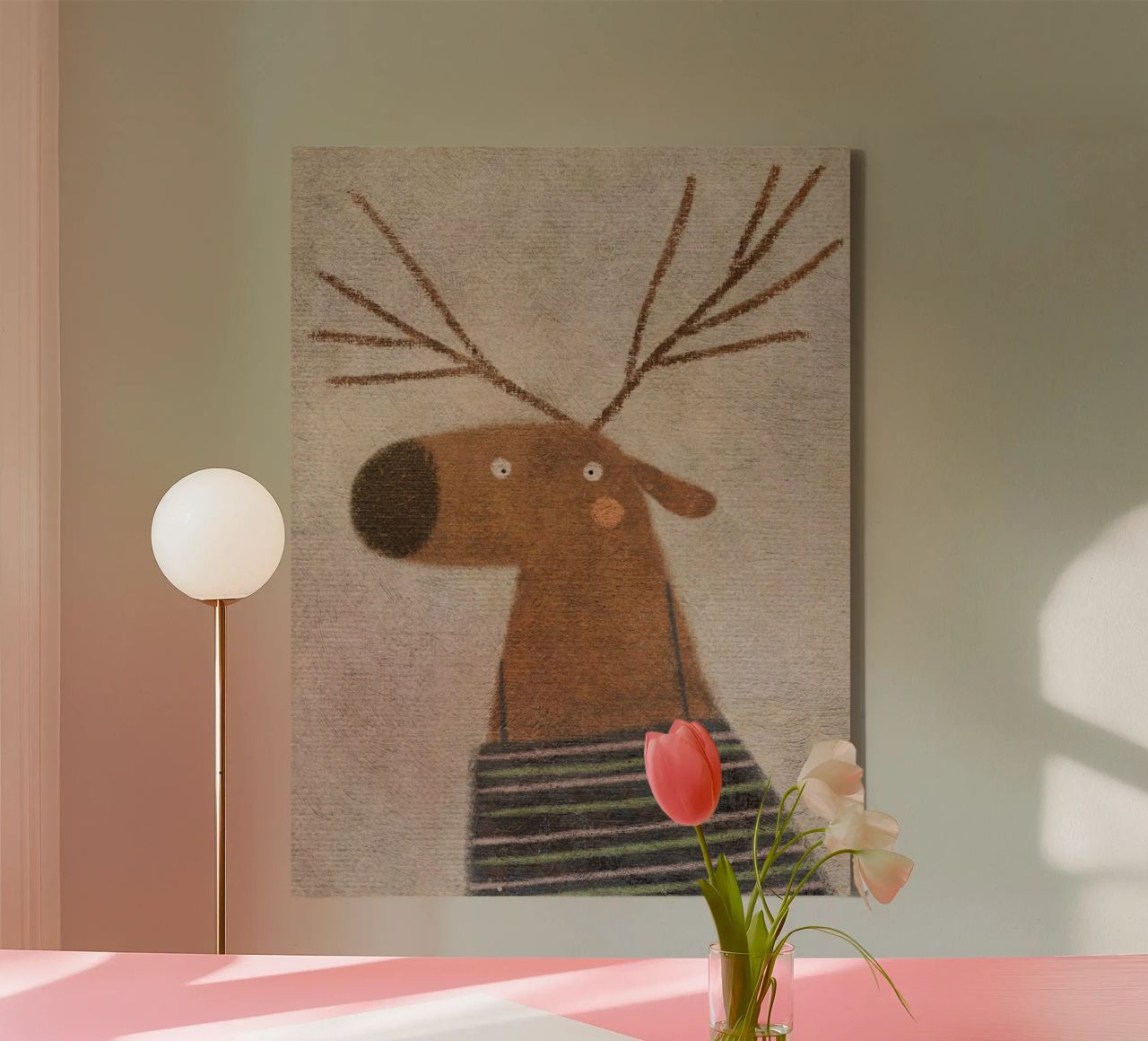 Nelli Suneli - Aufgeschreckte Hirsche Leinwand von The Artcircle