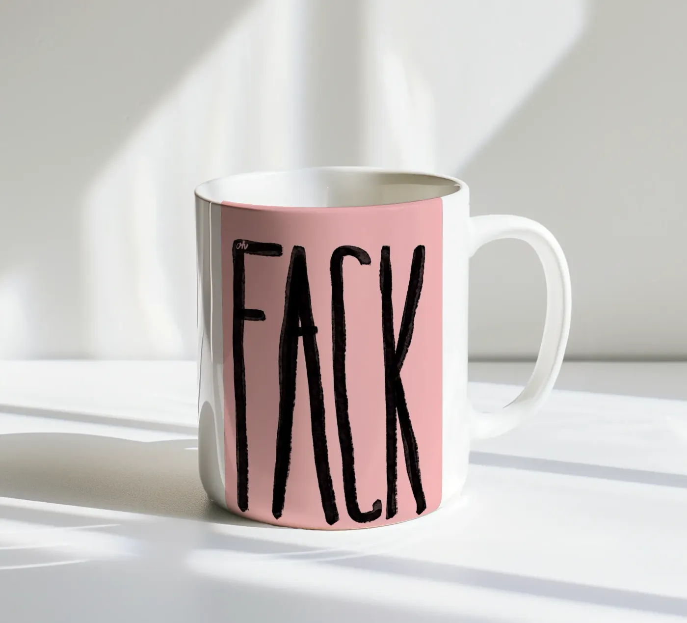 Fack ceramic mug by Hej Ibiza by Ute Arnold