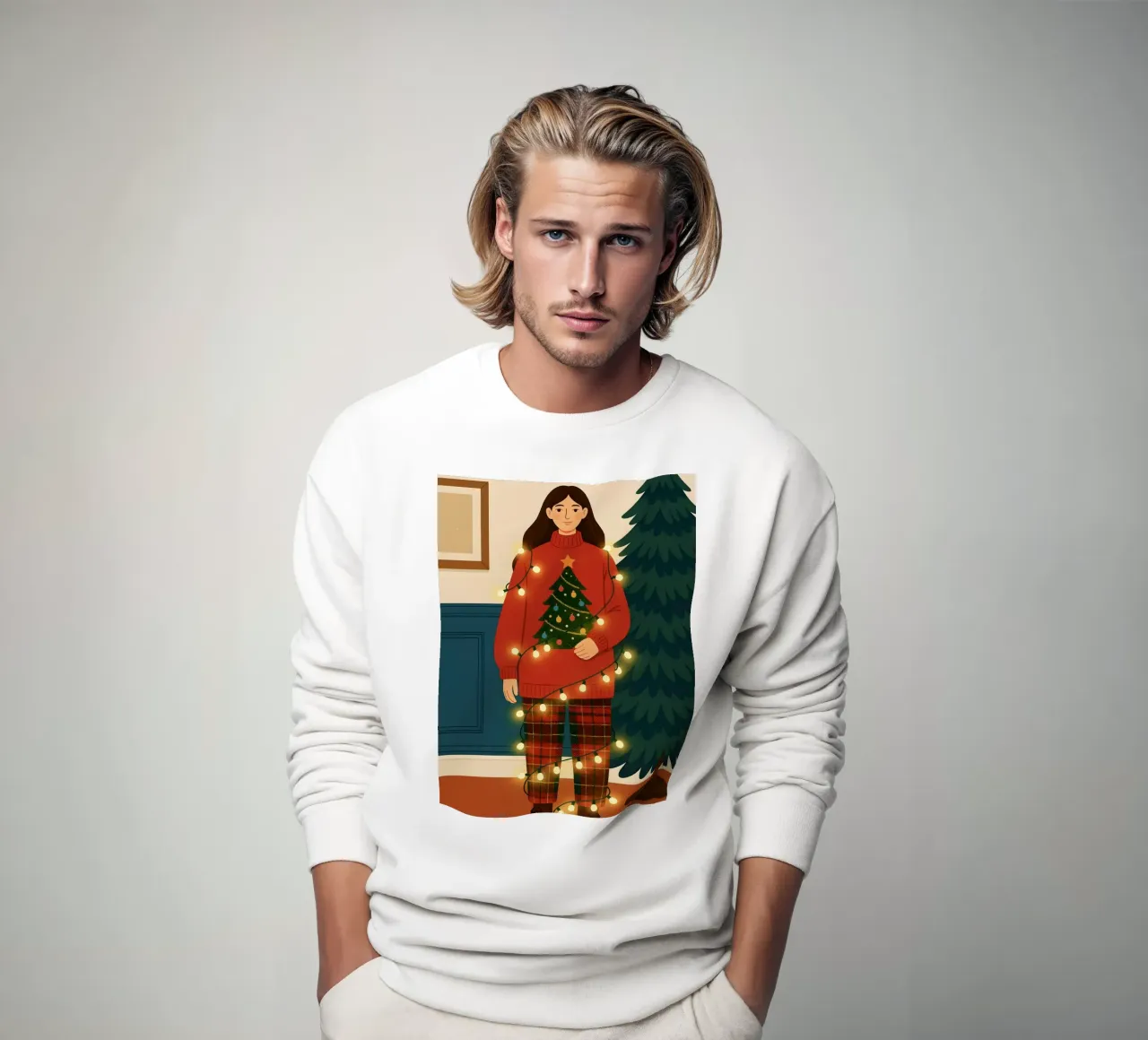 LUCES DE NAVIDAD ENREDADAS sudadera de CHRISTMAS ART