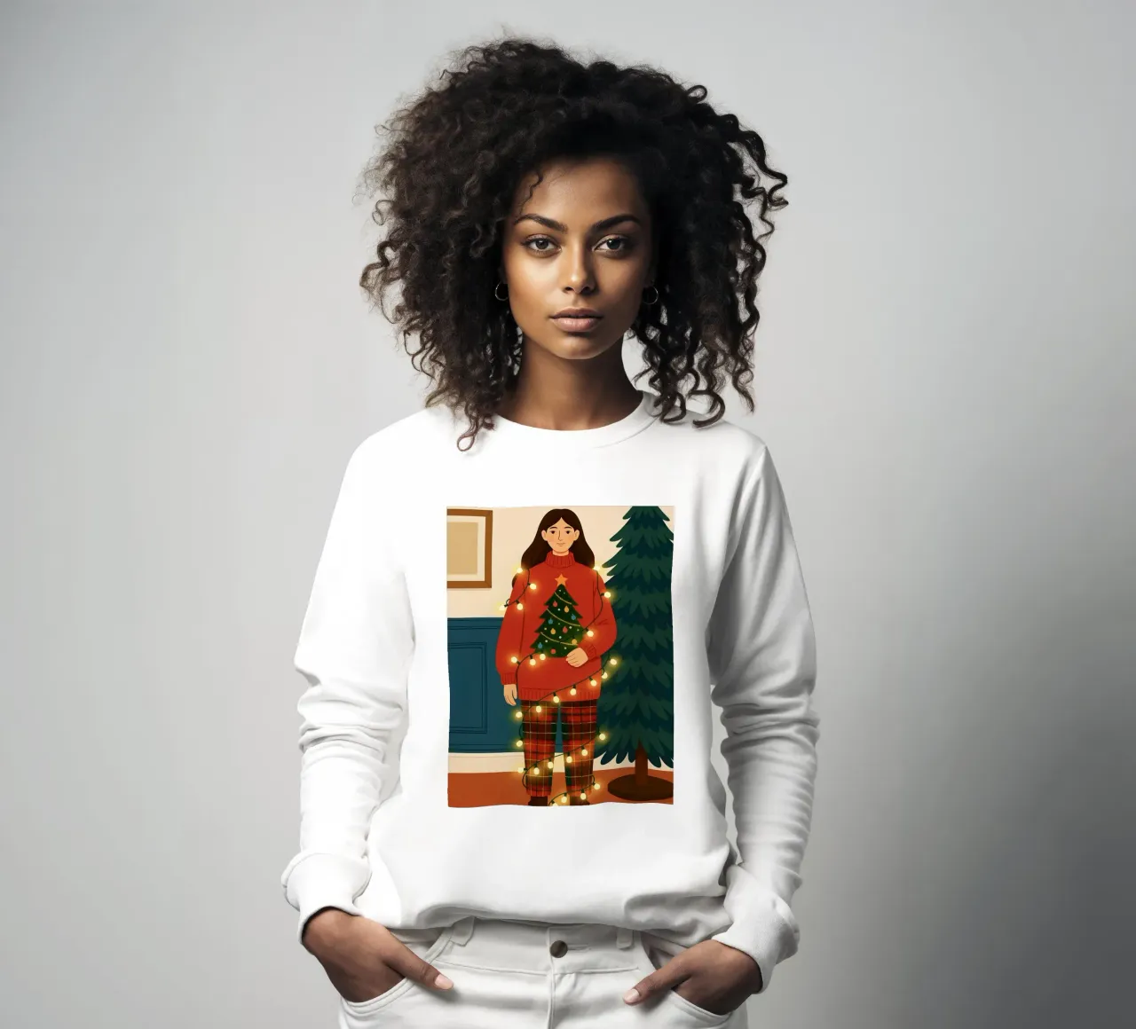 LUCES DE NAVIDAD ENREDADAS sudadera de CHRISTMAS ART