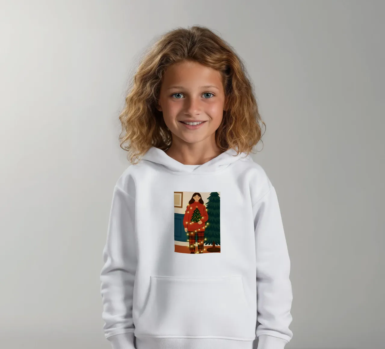 LUCI DI NATALE AGGROVIGLIATE felpa bambino con cappuccio da CHRISTMAS ART