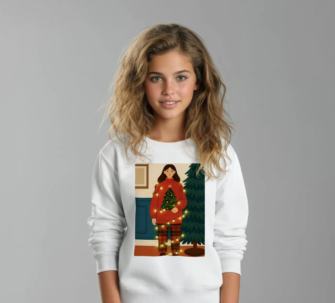 LUCI DI NATALE AGGROVIGLIATE felpa bambino da CHRISTMAS ART