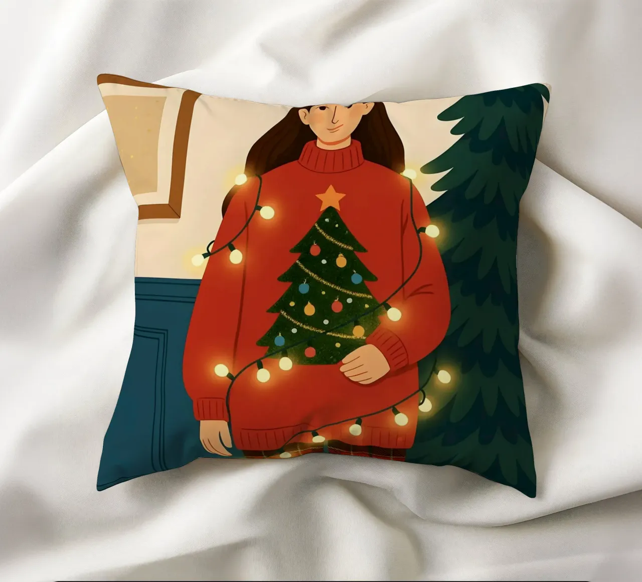 LUCI DI NATALE AGGROVIGLIATE cuscino da CHRISTMAS ART