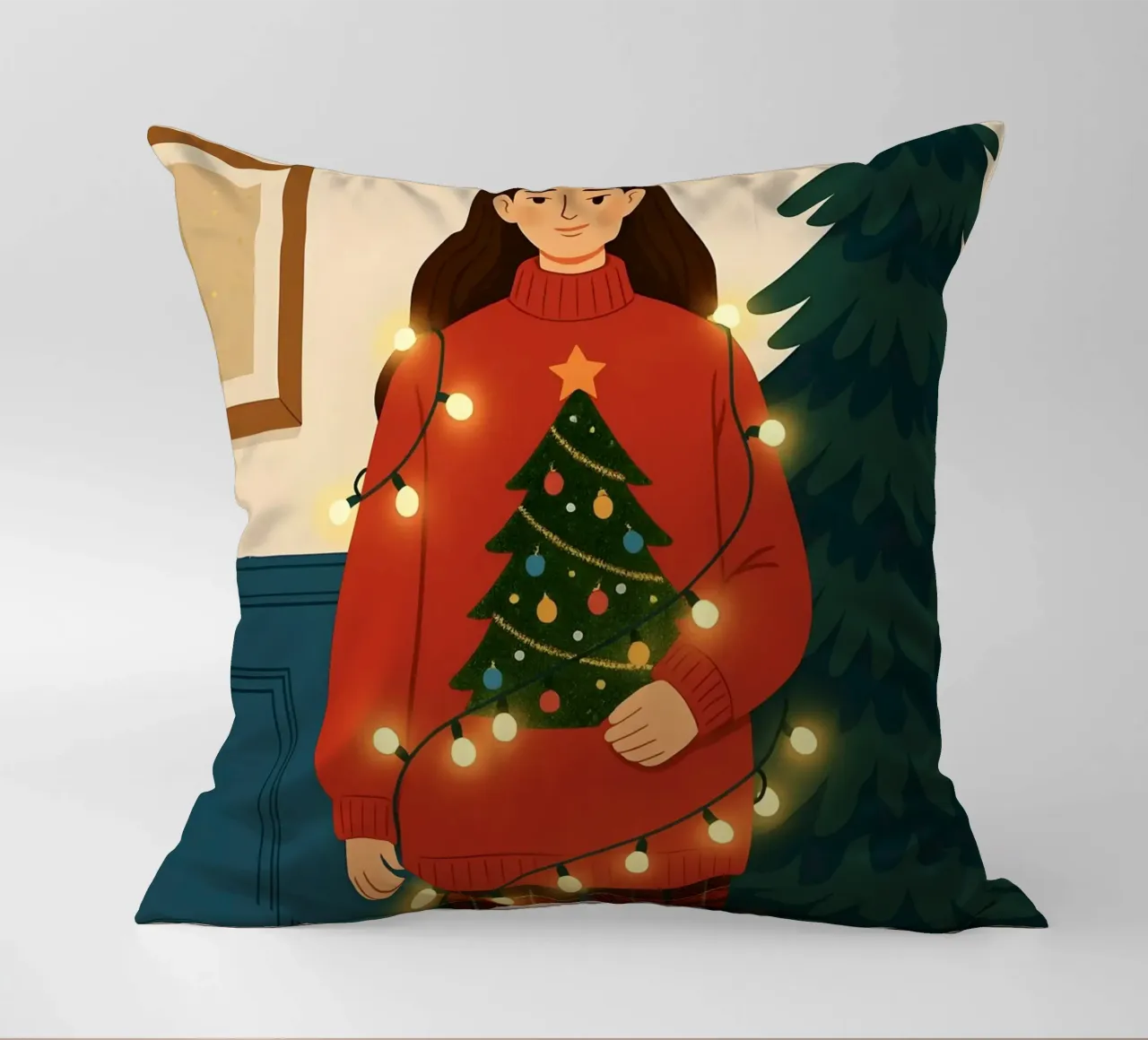 LUCI DI NATALE AGGROVIGLIATE cuscino da CHRISTMAS ART