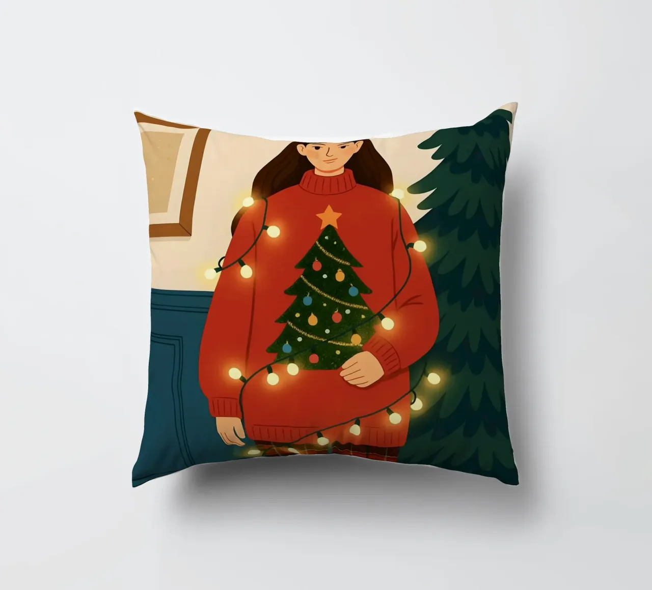 LUCI DI NATALE AGGROVIGLIATE cuscino da CHRISTMAS ART