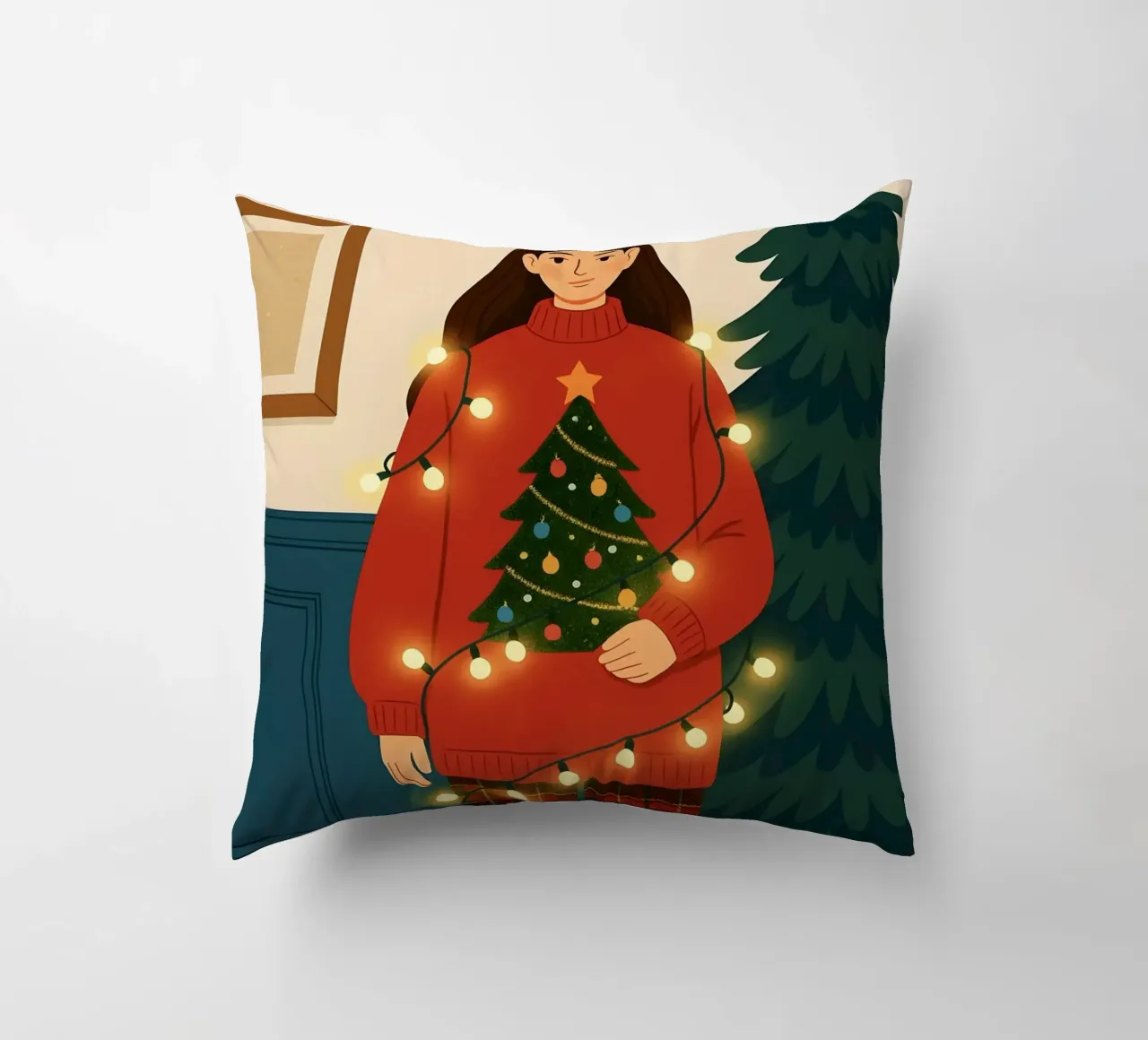 LUCI DI NATALE AGGROVIGLIATE cuscino da CHRISTMAS ART