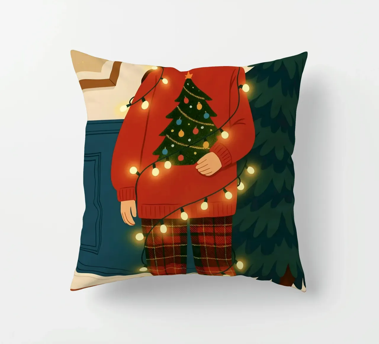 LUCI DI NATALE AGGROVIGLIATE cuscino da CHRISTMAS ART
