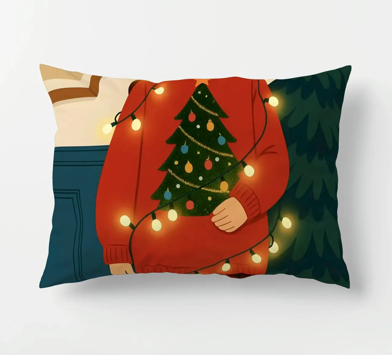 LUCI DI NATALE AGGROVIGLIATE cuscino da CHRISTMAS ART