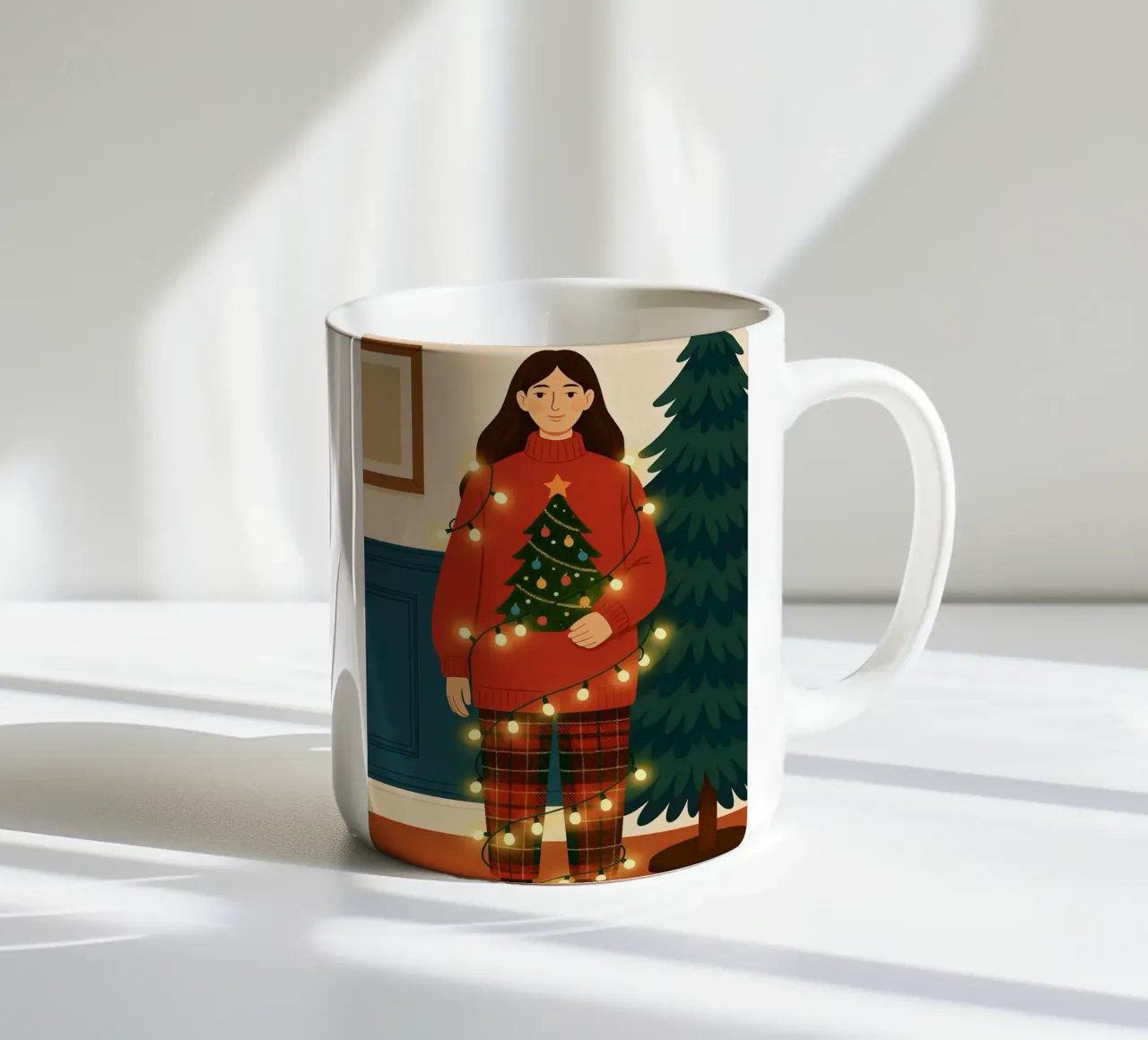 LUCI DI NATALE AGGROVIGLIATE tazza in ceramica da CHRISTMAS ART