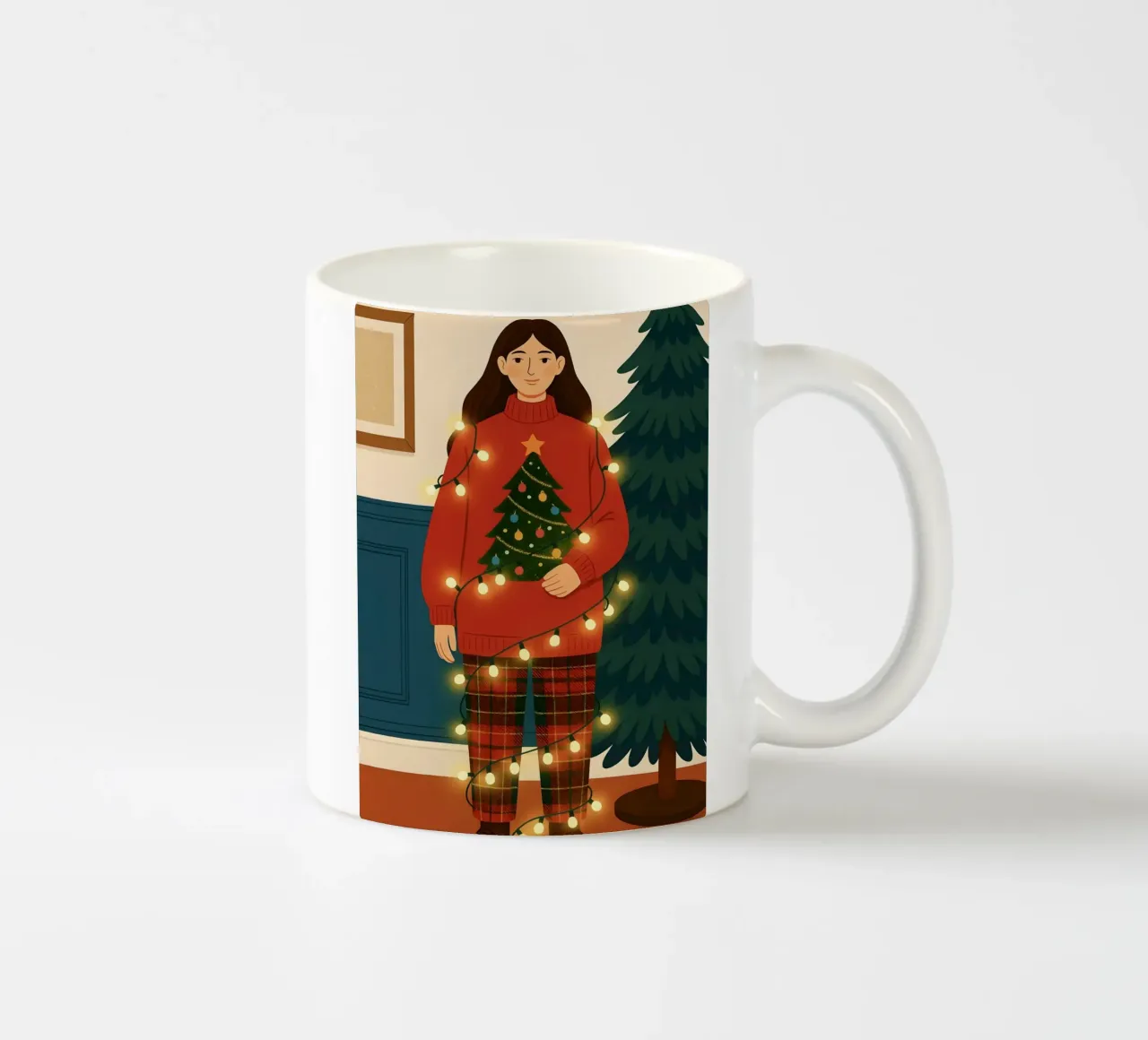 LUCI DI NATALE AGGROVIGLIATE tazza in ceramica da CHRISTMAS ART