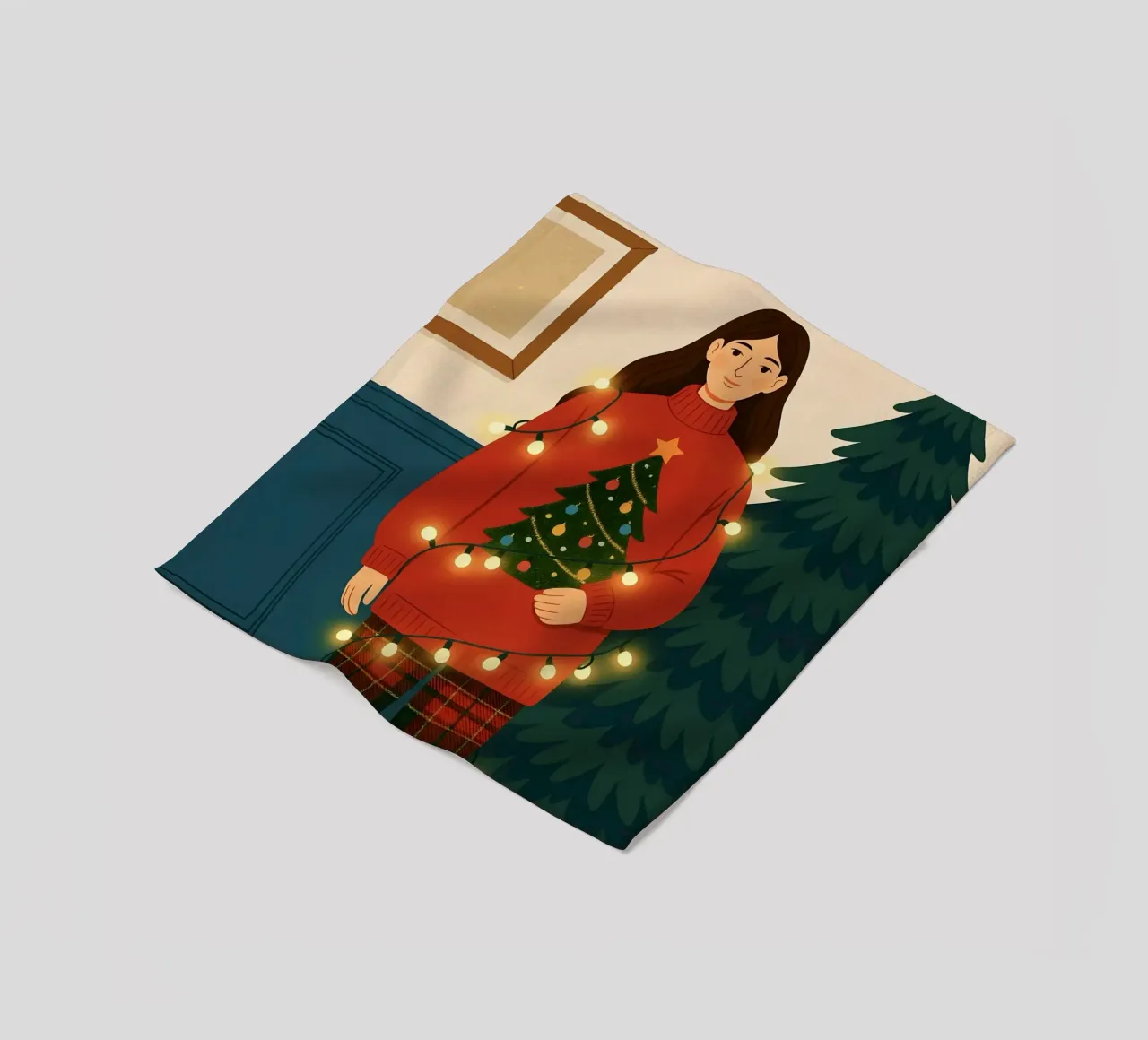 LUCI DI NATALE AGGROVIGLIATE coperta in pile da CHRISTMAS ART