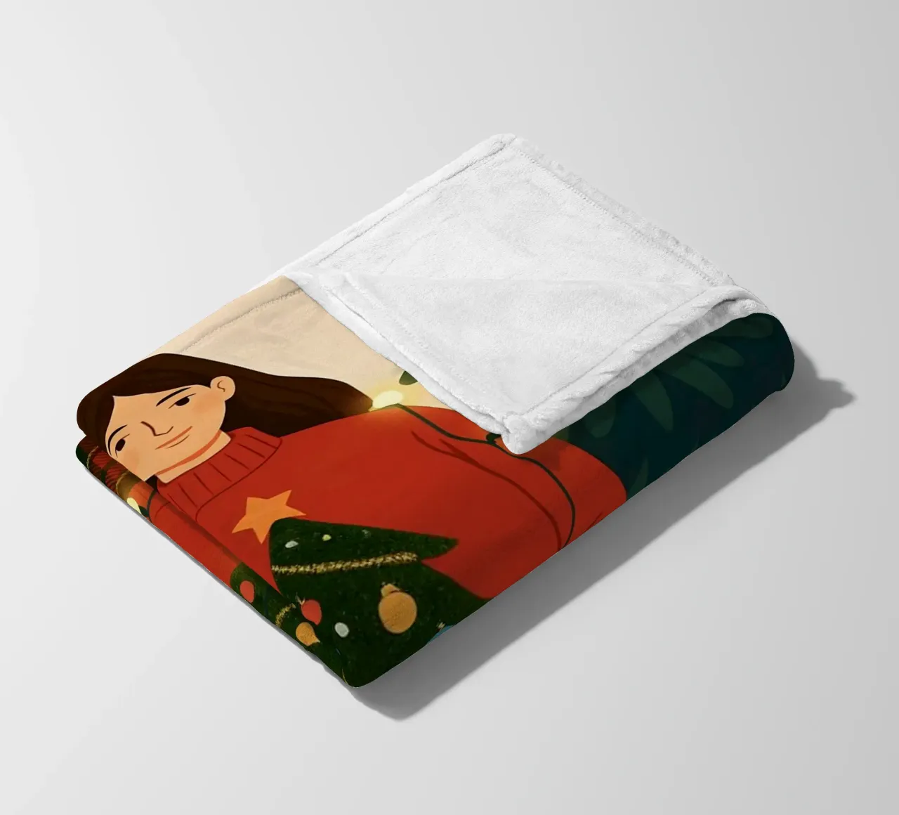 LUCI DI NATALE AGGROVIGLIATE coperta in pile da CHRISTMAS ART