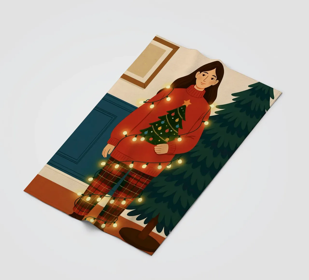 LUCI DI NATALE AGGROVIGLIATE coperta in pile da CHRISTMAS ART