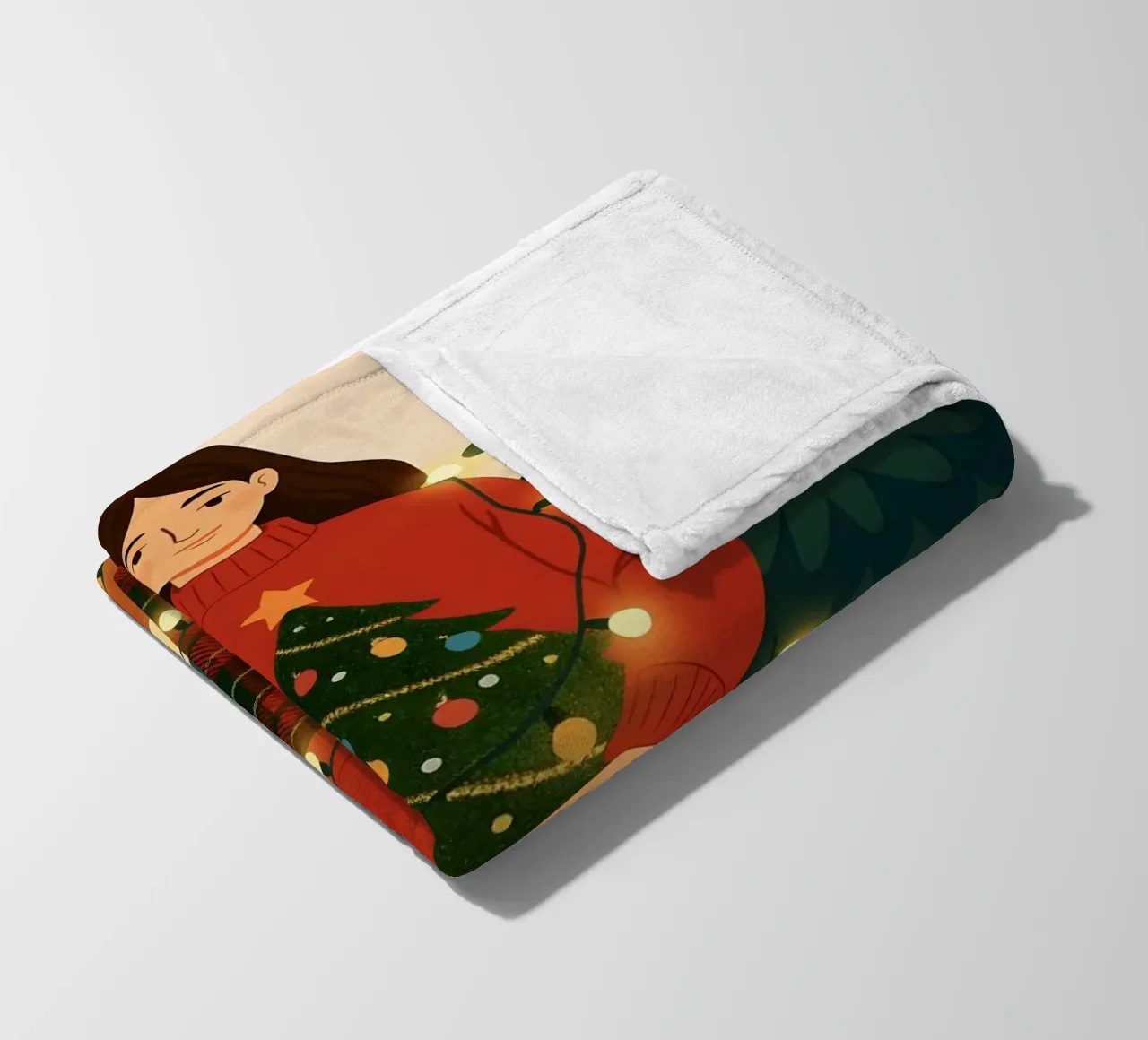 LUCI DI NATALE AGGROVIGLIATE coperta in pile da CHRISTMAS ART