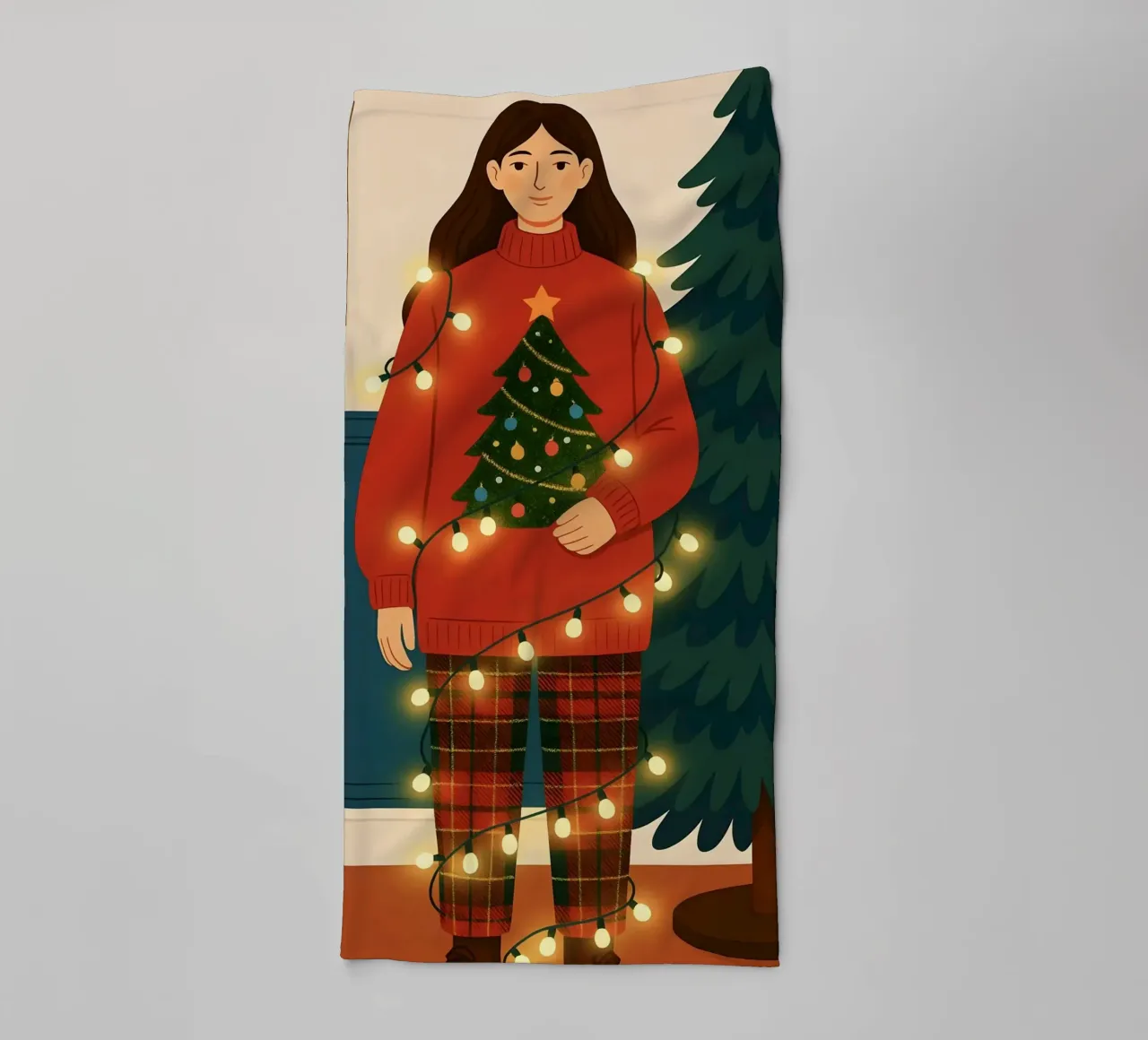 LUCI DI NATALE AGGROVIGLIATE asciugamano da bagno da CHRISTMAS ART