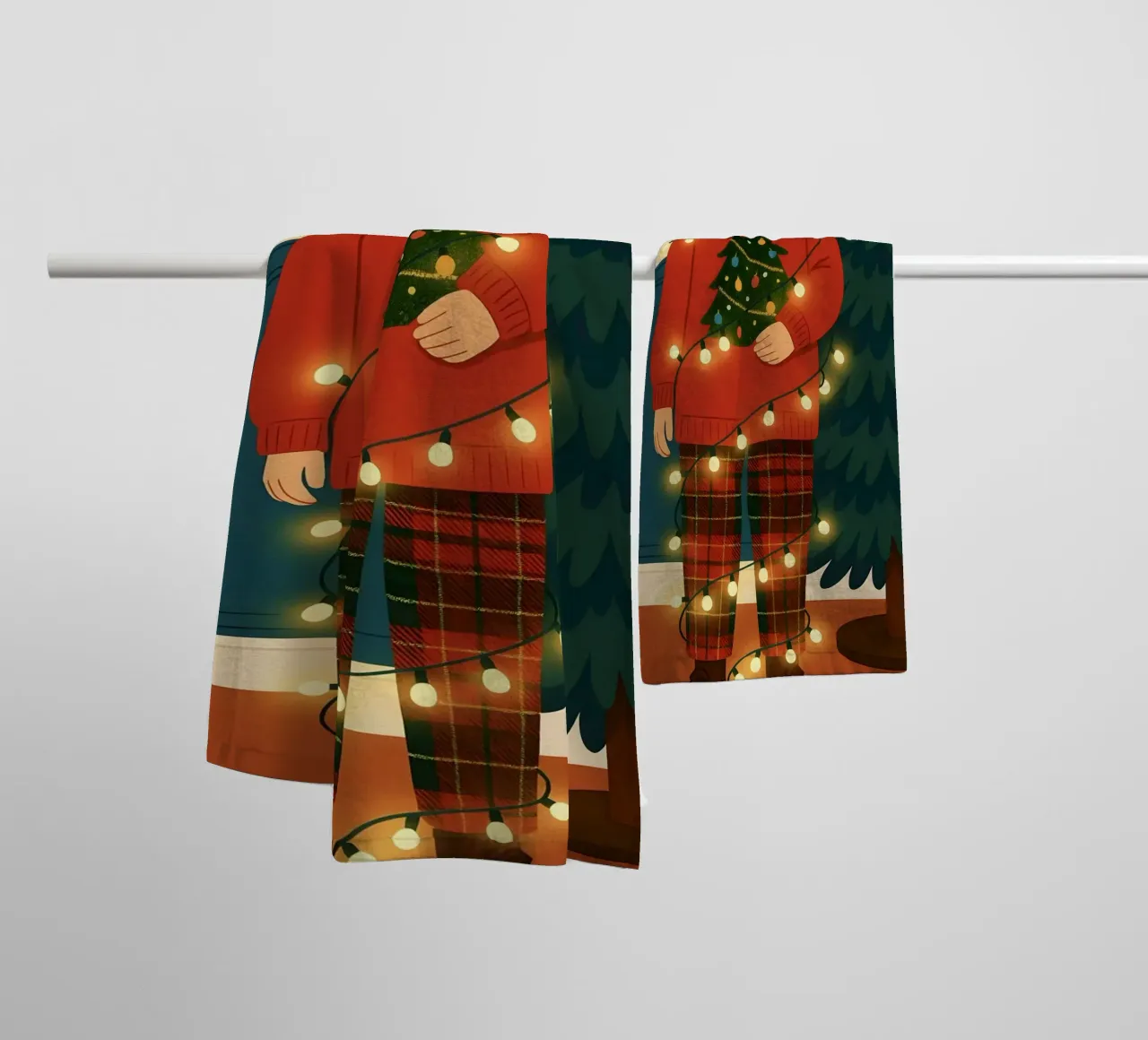 LUCI DI NATALE AGGROVIGLIATE asciugamano da bagno da CHRISTMAS ART