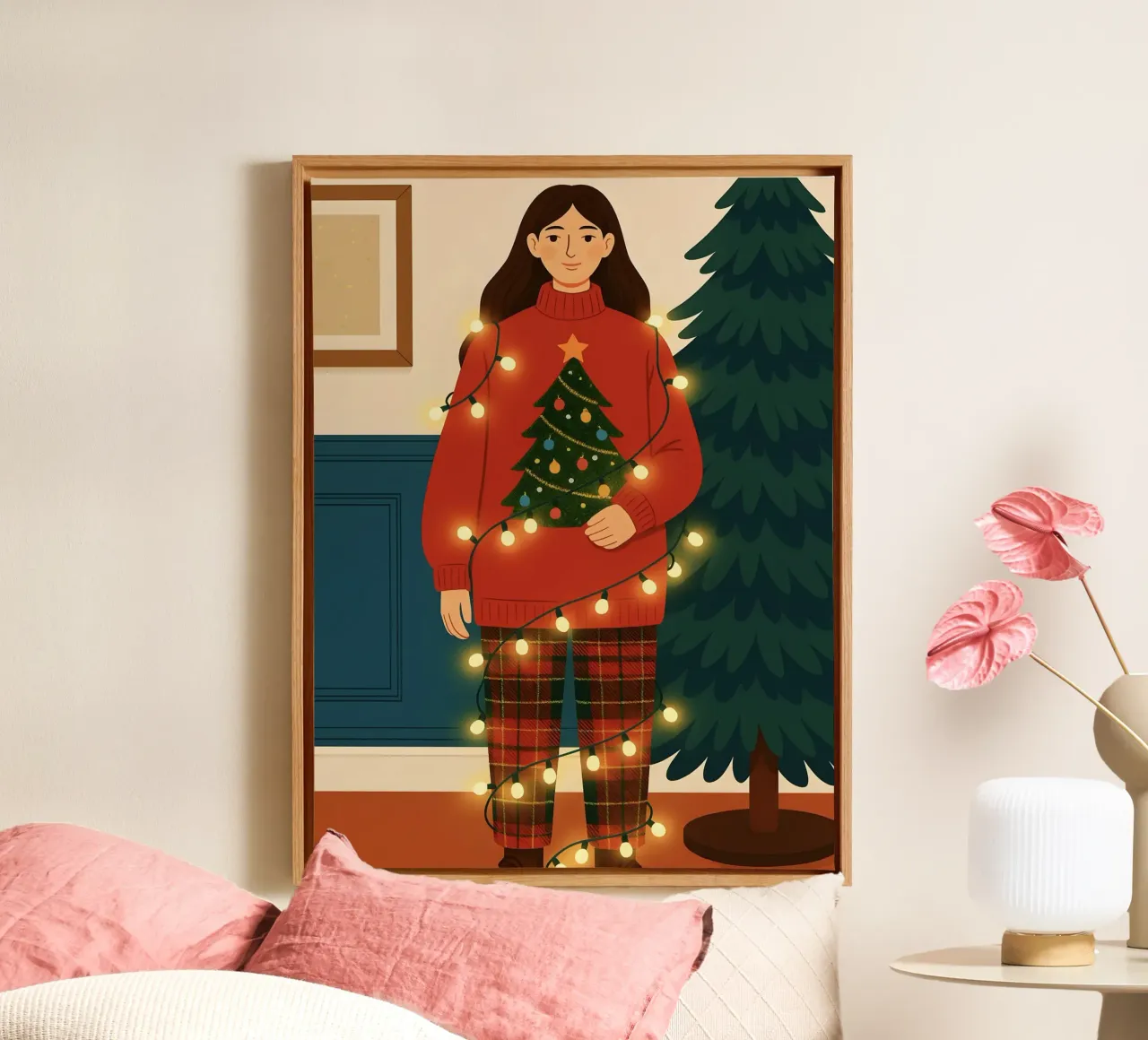 LUCI DI NATALE AGGROVIGLIATE tela da CHRISTMAS ART