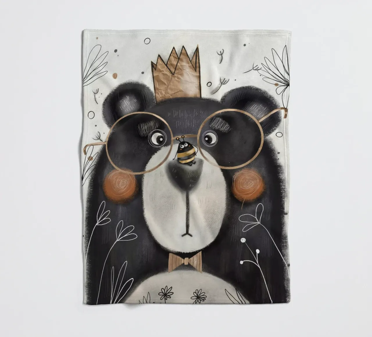 Nelli Suneli - L'ape e l'orso impertinente coperta in pile da The Artcircle