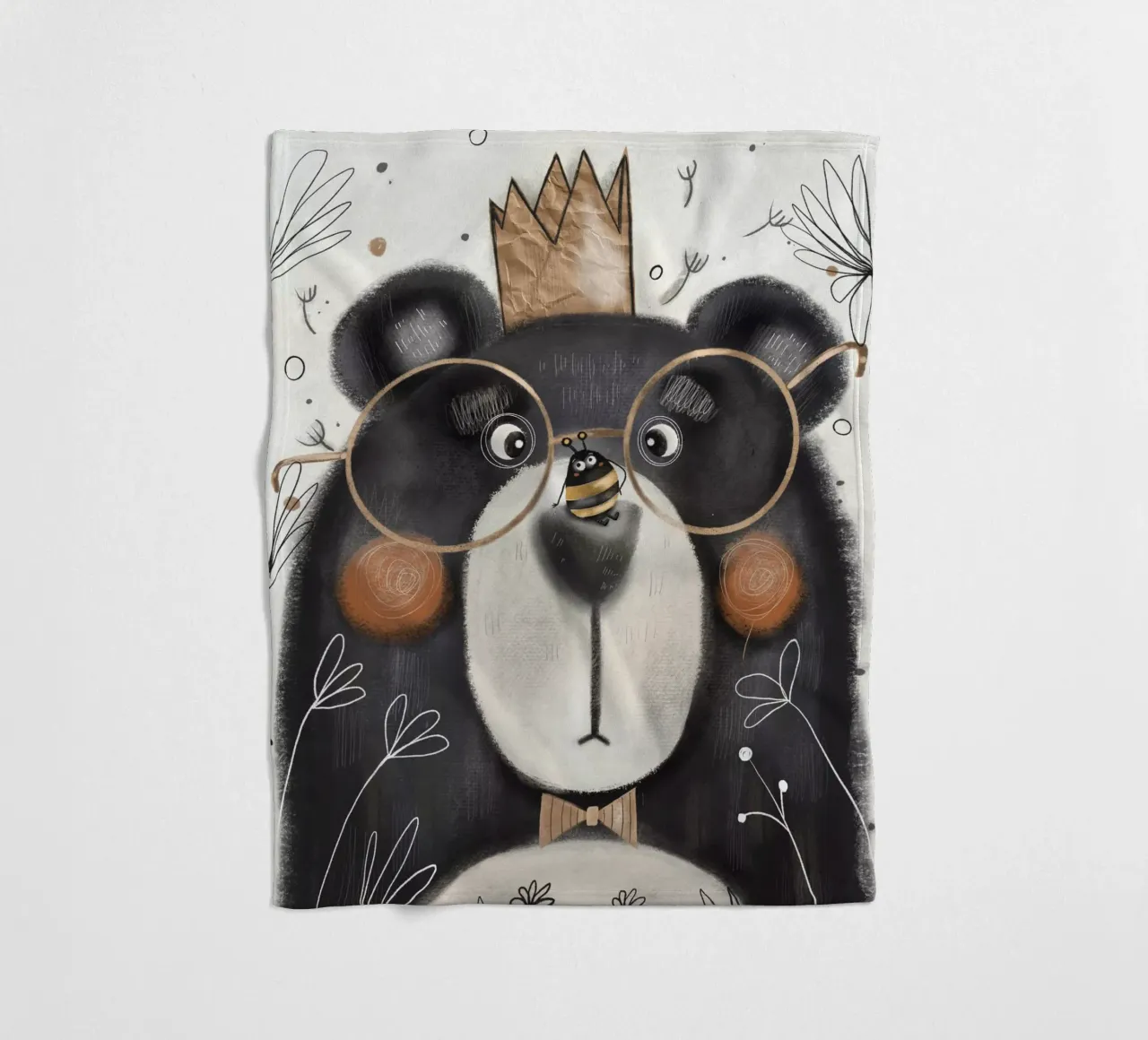 Nelli Suneli - L'ape e l'orso impertinente coperta in pile da The Artcircle