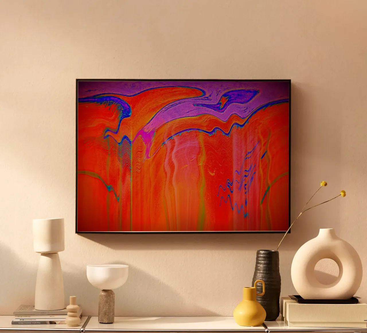 abstract dripping paints pannello forex da artshop