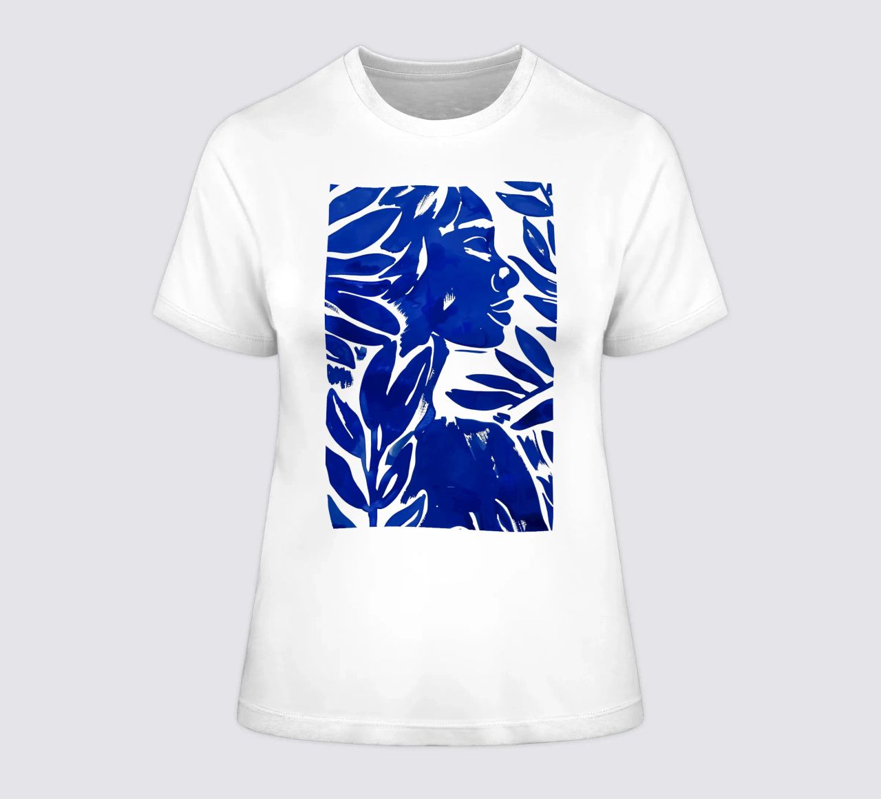 Blue Matisse Woman Painting women's fitted t-shirt by Autofocus