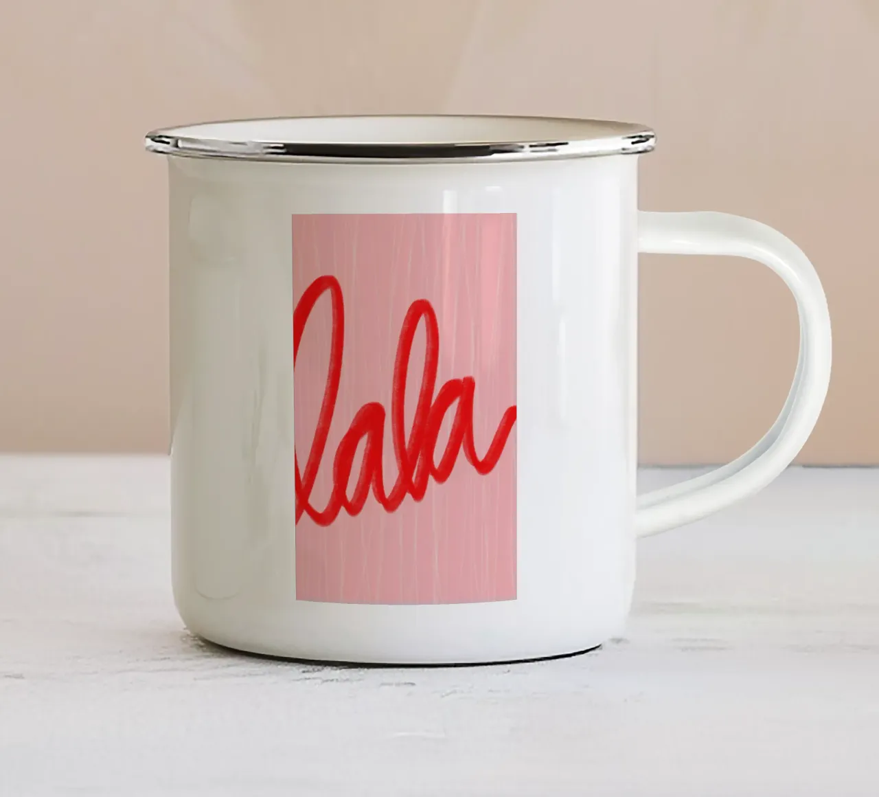 lalala tazza in smalto da Hej Ibiza by Ute Arnold