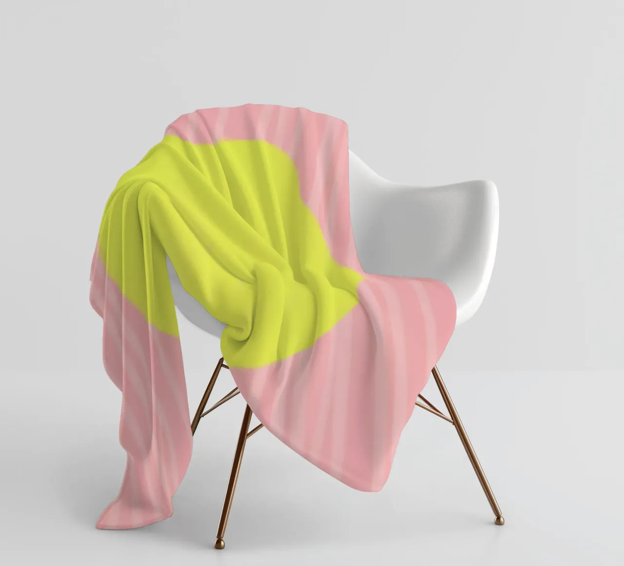 Zitrone Lemon gestreift soft Fleecedecke von Hej Ibiza by Ute Arnold