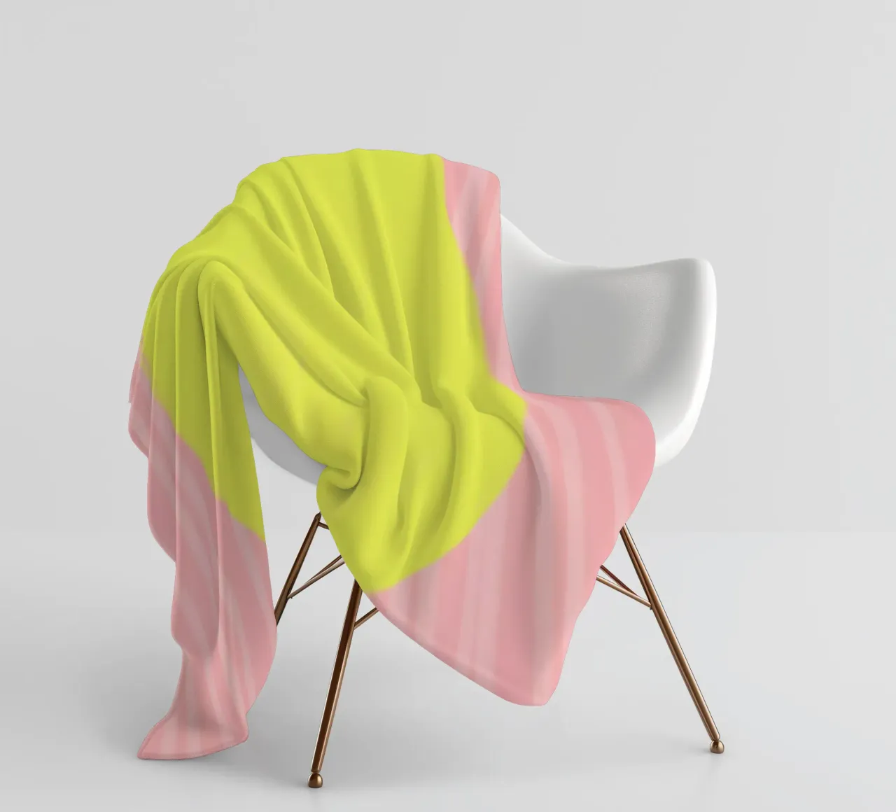 Zitrone Lemon gestreift soft Fleecedecke von Hej Ibiza by Ute Arnold