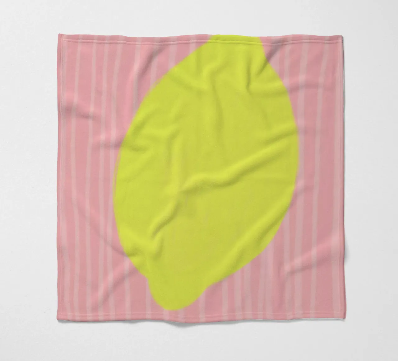 Zitrone Lemon gestreift soft Fleecedecke von Hej Ibiza by Ute Arnold