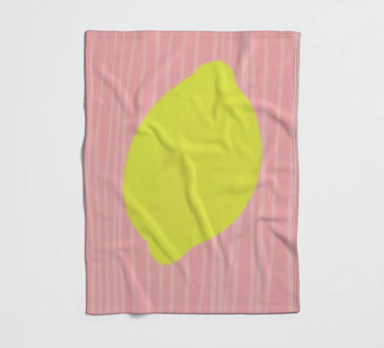 Zitrone Lemon gestreift soft Fleecedecke von Hej Ibiza by Ute Arnold