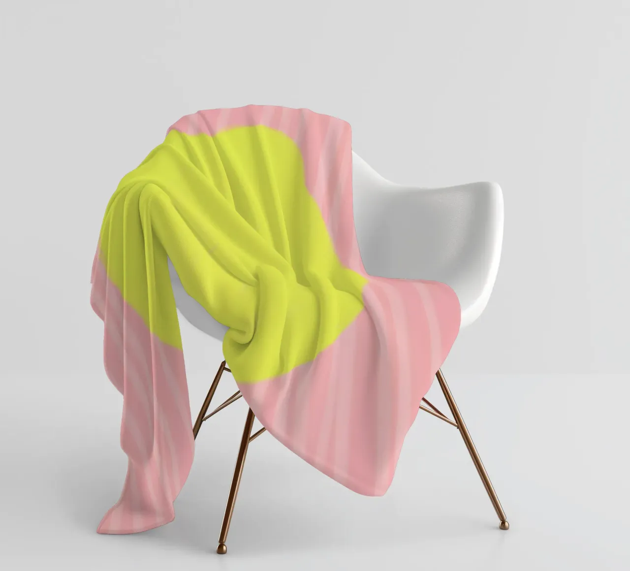 Zitrone Lemon gestreift soft Fleecedecke von Hej Ibiza by Ute Arnold