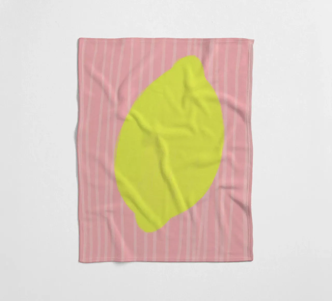 Zitrone Lemon gestreift soft Fleecedecke von Hej Ibiza by Ute Arnold