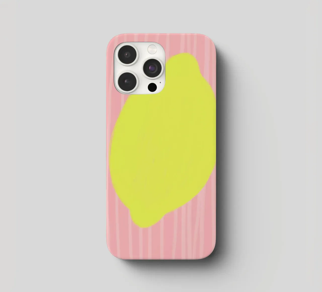 Zitrone Lemon gestreift soft iPhone Hülle von Hej Ibiza by Ute Arnold