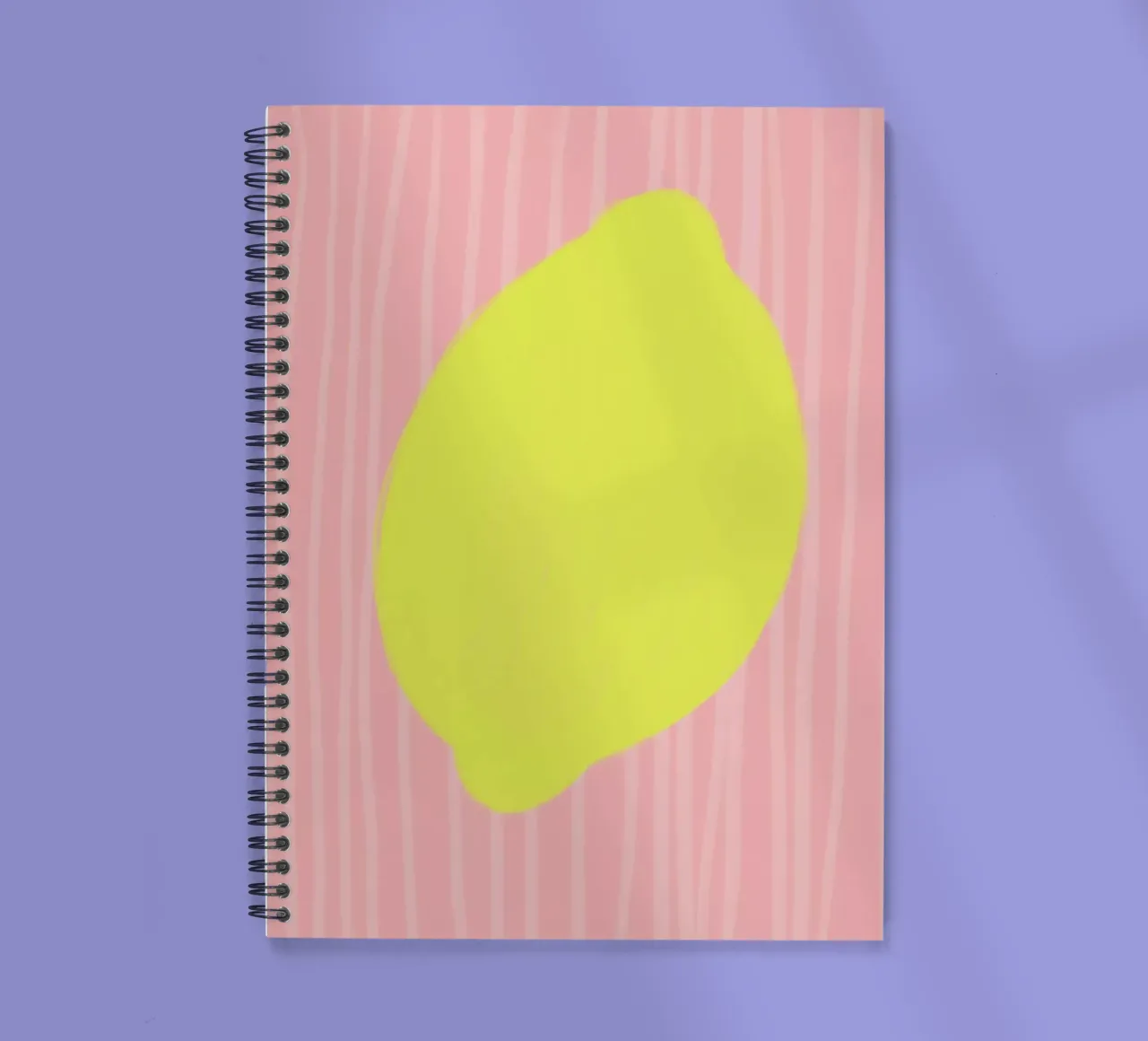 Zitrone Lemon gestreift soft diario ad anelli da Hej Ibiza by Ute Arnold