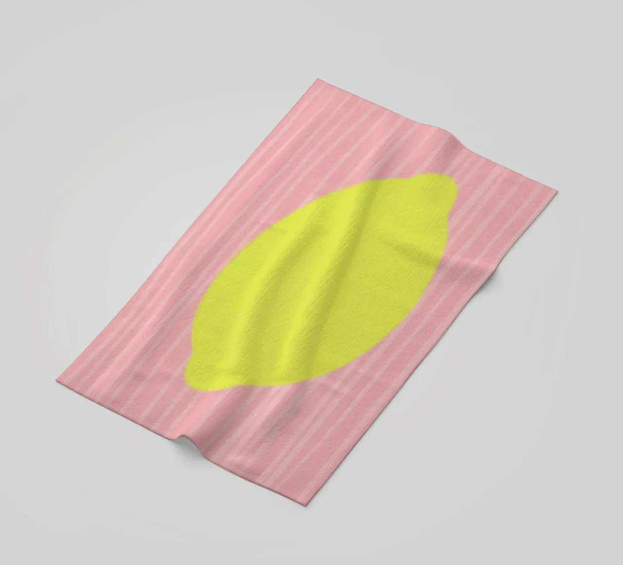 Zitrone Lemon gestreift soft Strandtuch von Hej Ibiza by Ute Arnold