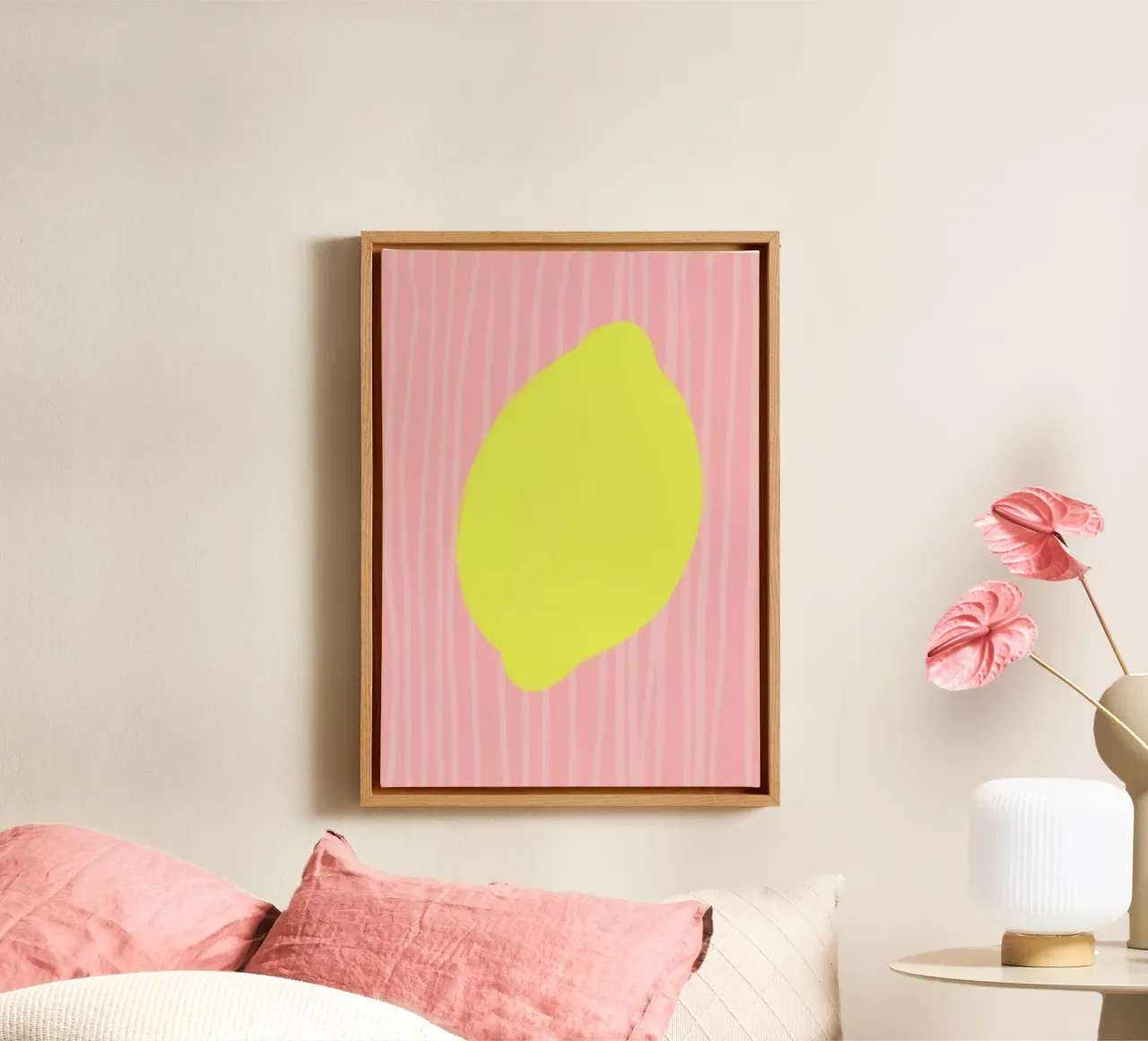 Lemon soft tela con Cornice a cassetta da Hej Ibiza by Ute Arnold