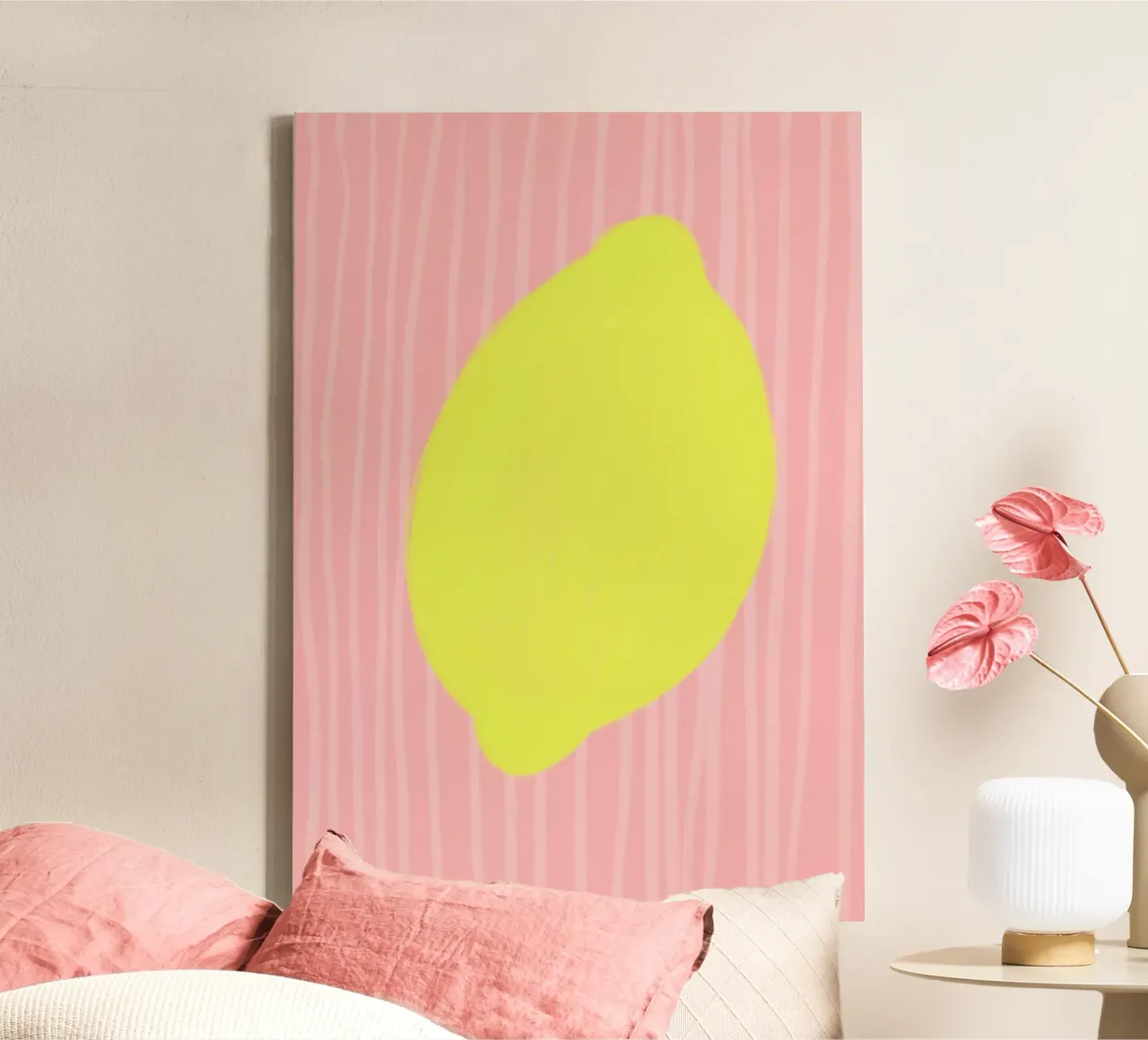 Lemon soft tela con Cornice a cassetta da Hej Ibiza by Ute Arnold